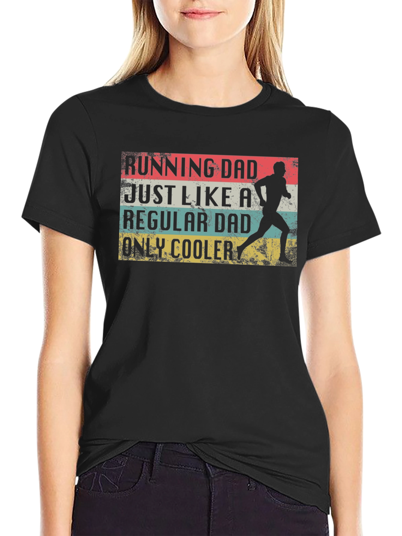 Black Running Dad T-Shirt - Regular Dad, Only Cooler view 2