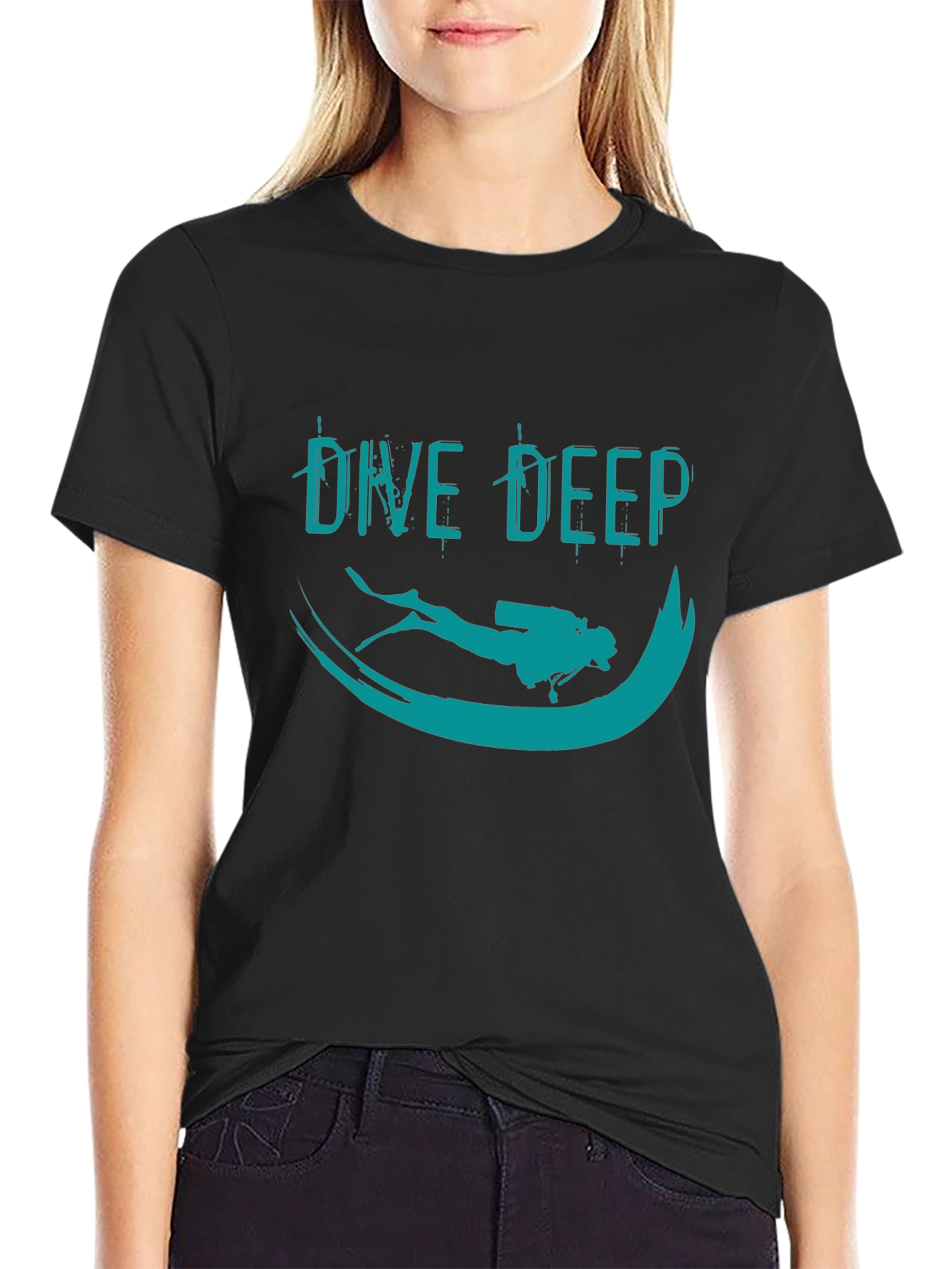 Black Dive Deep Graphic T-Shirt - Black view 2
