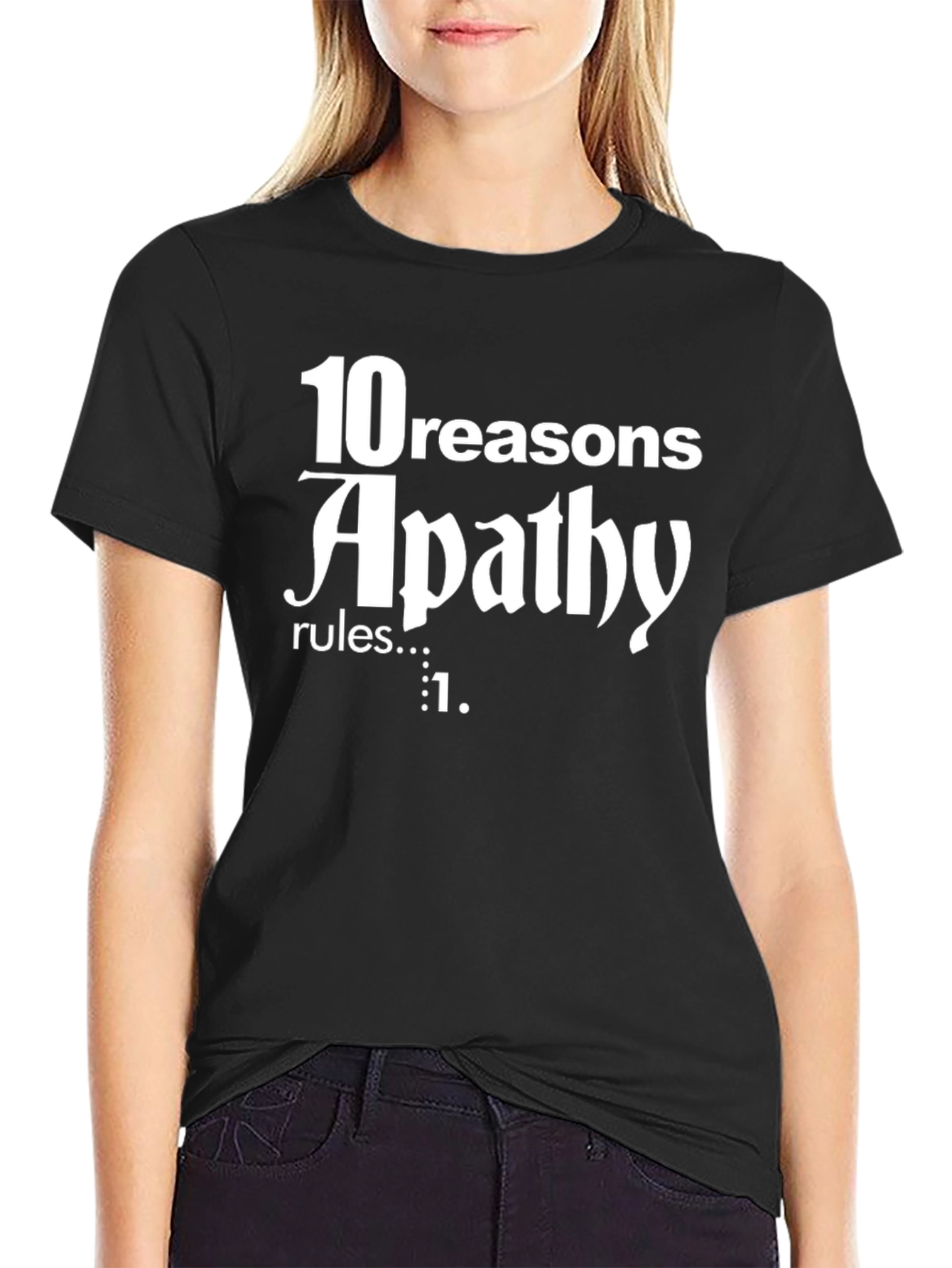 Black Apathy Rules T-Shirt view 2