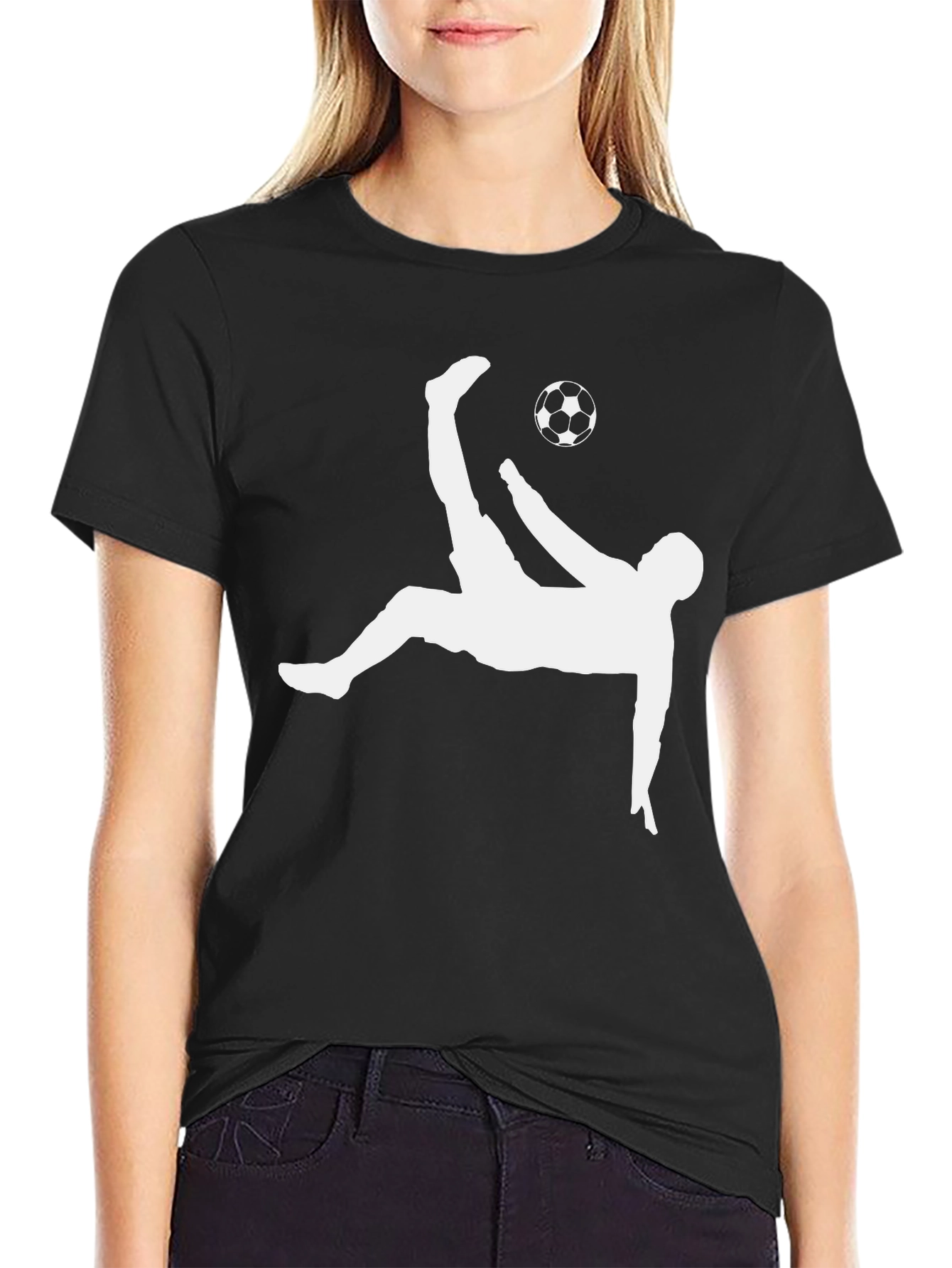 Black Soccer Bicycle Kick Graphic Tee view 2