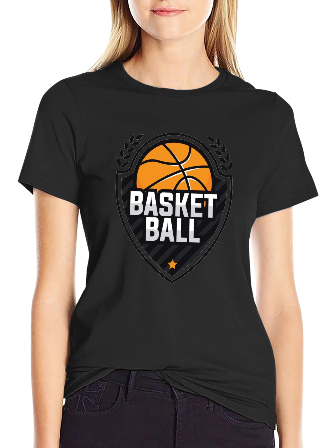 Black Basketball Graphic Tee - Stylish Black T-Shirt view 2