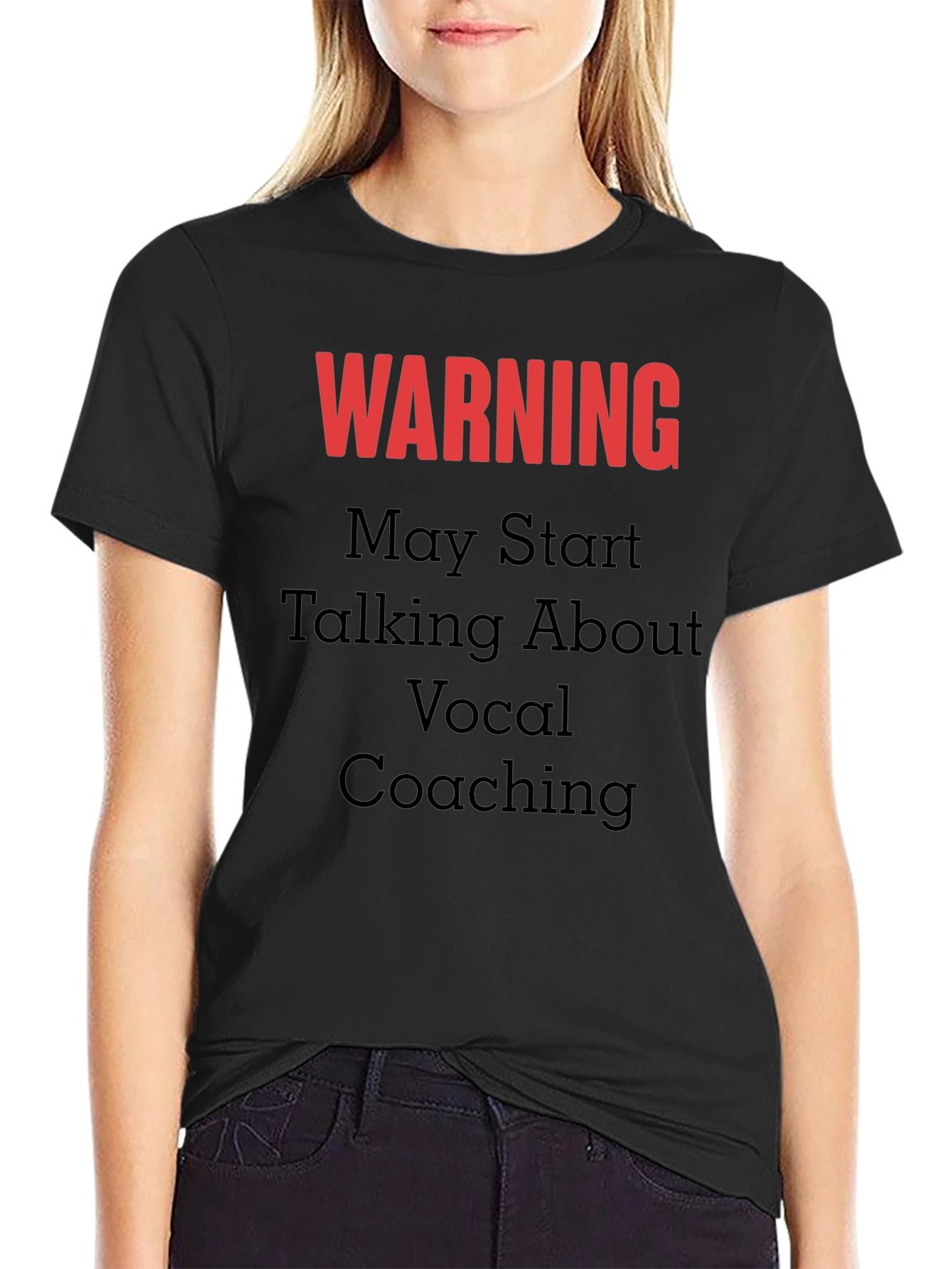 Black Warning Vocal Coaching T-Shirt view 2