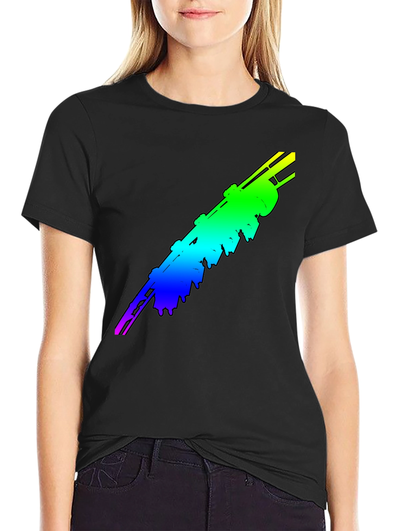 Black Rainbow Rocket T-Shirt view 2