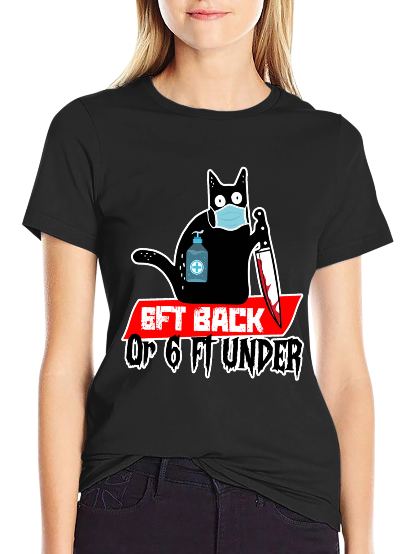 Black 6ft Back Or 6ft Under T-Shirt view 2