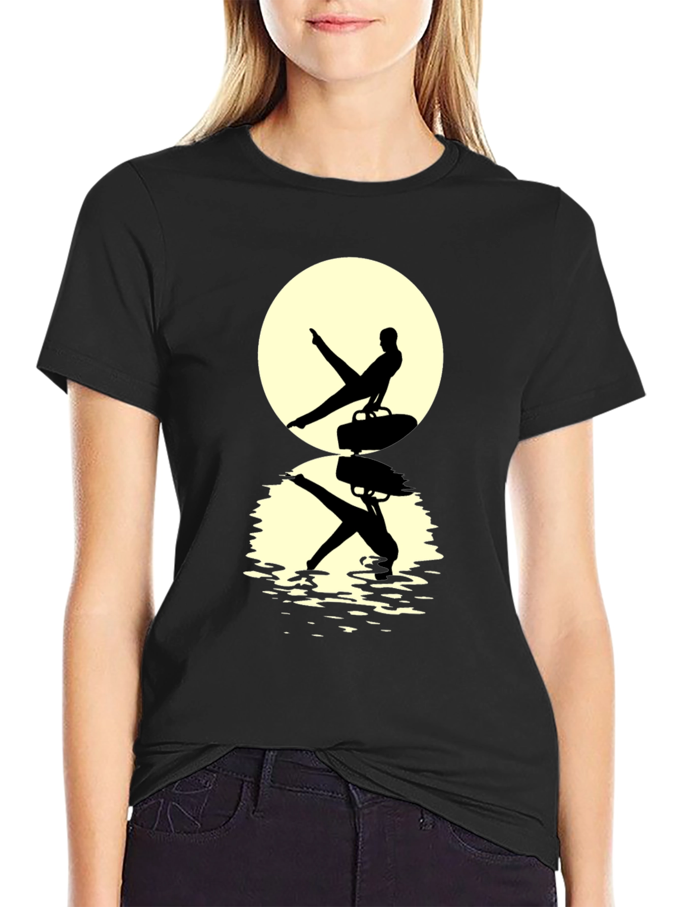 Black Gymnast Silhouette T-Shirt view 2