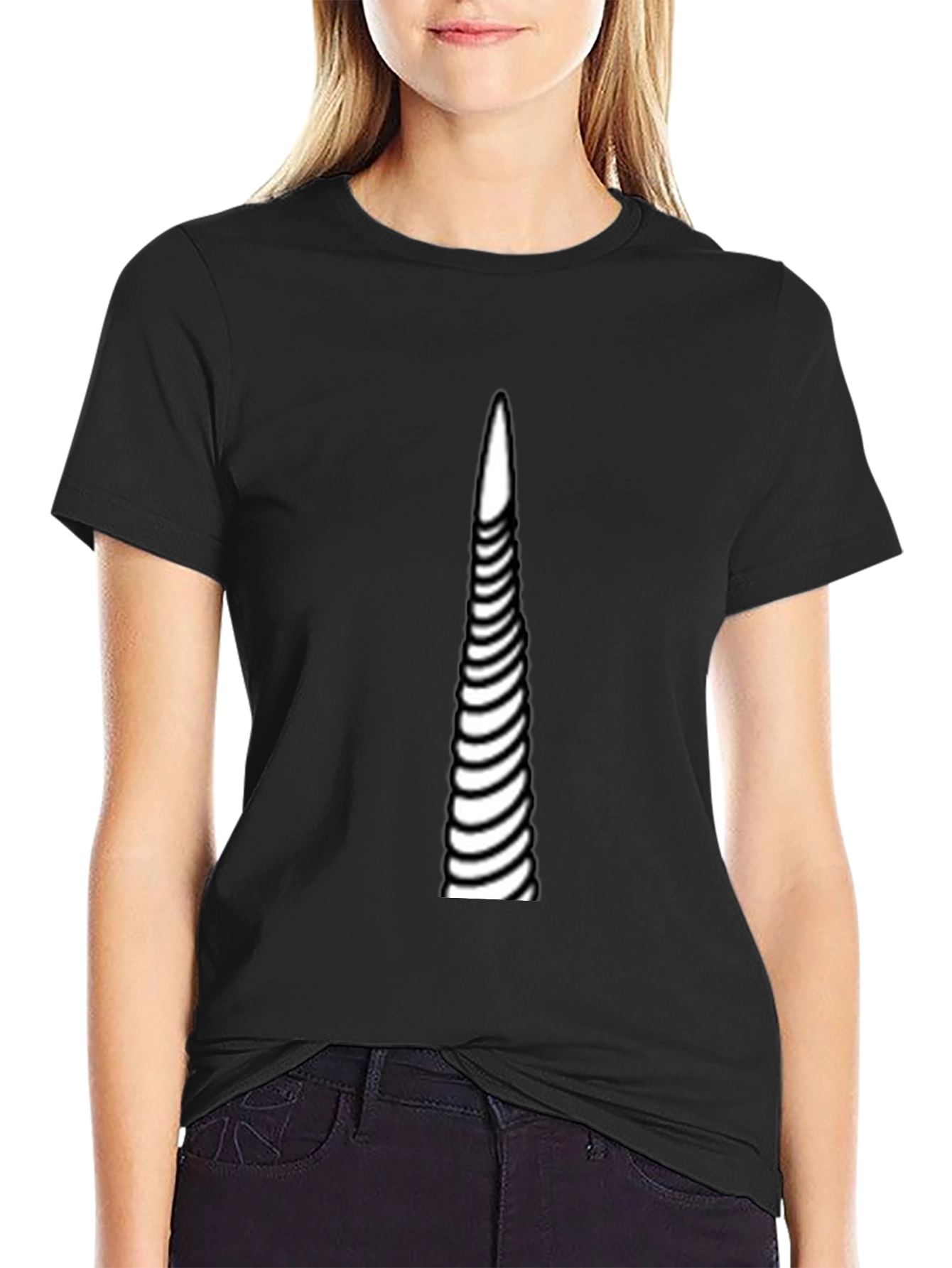 Black Unicorn Ribcage Graphic Tee - Black Cotton Blend view 2