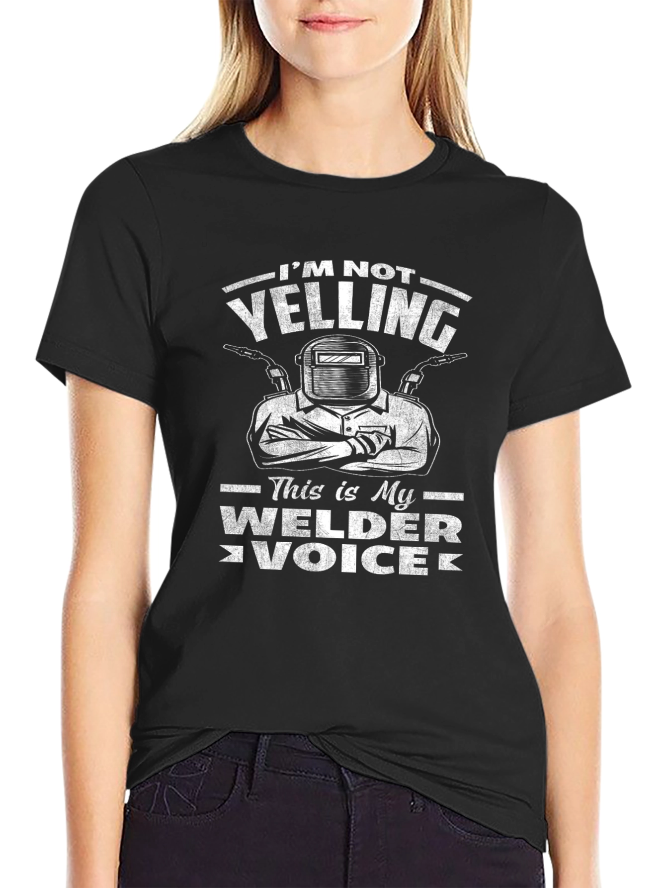 Black Welder Voice Graphic Tee - Black Cotton T-Shirt view 2