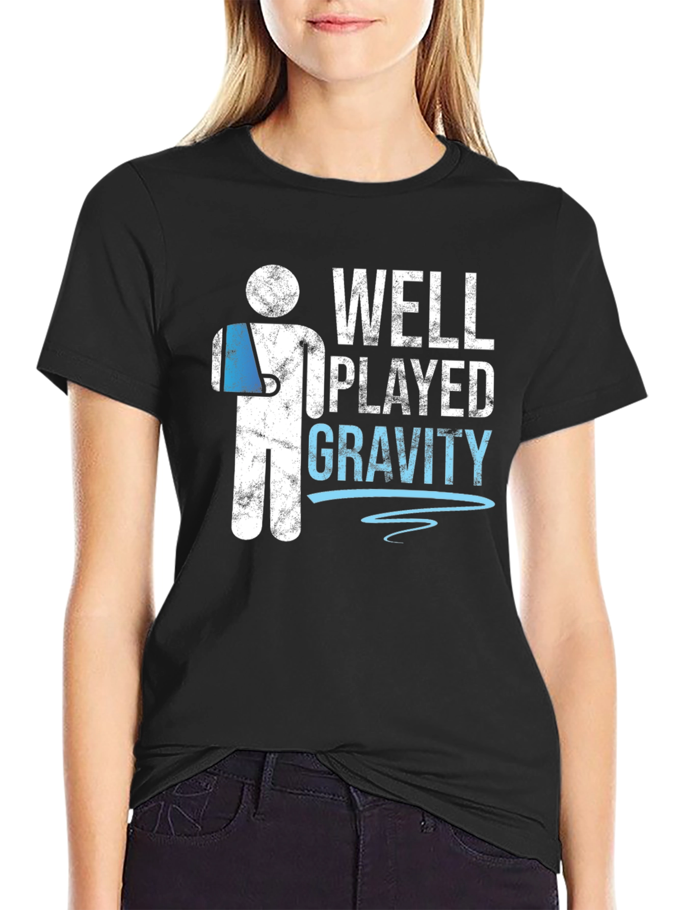 Black Well Played Gravity Graphic Tee view 2