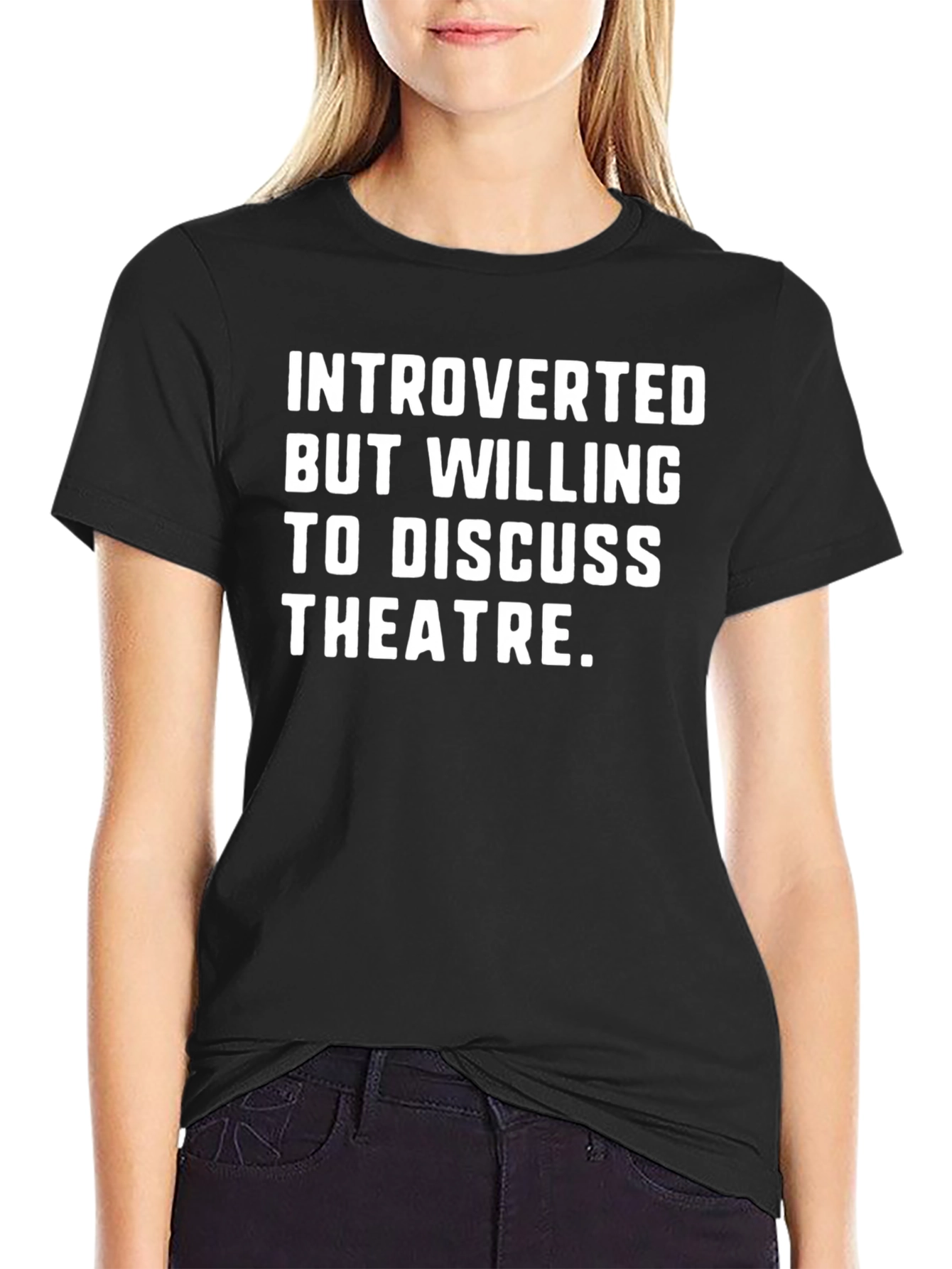 Black Introverted Theatre Lover T-Shirt view 2