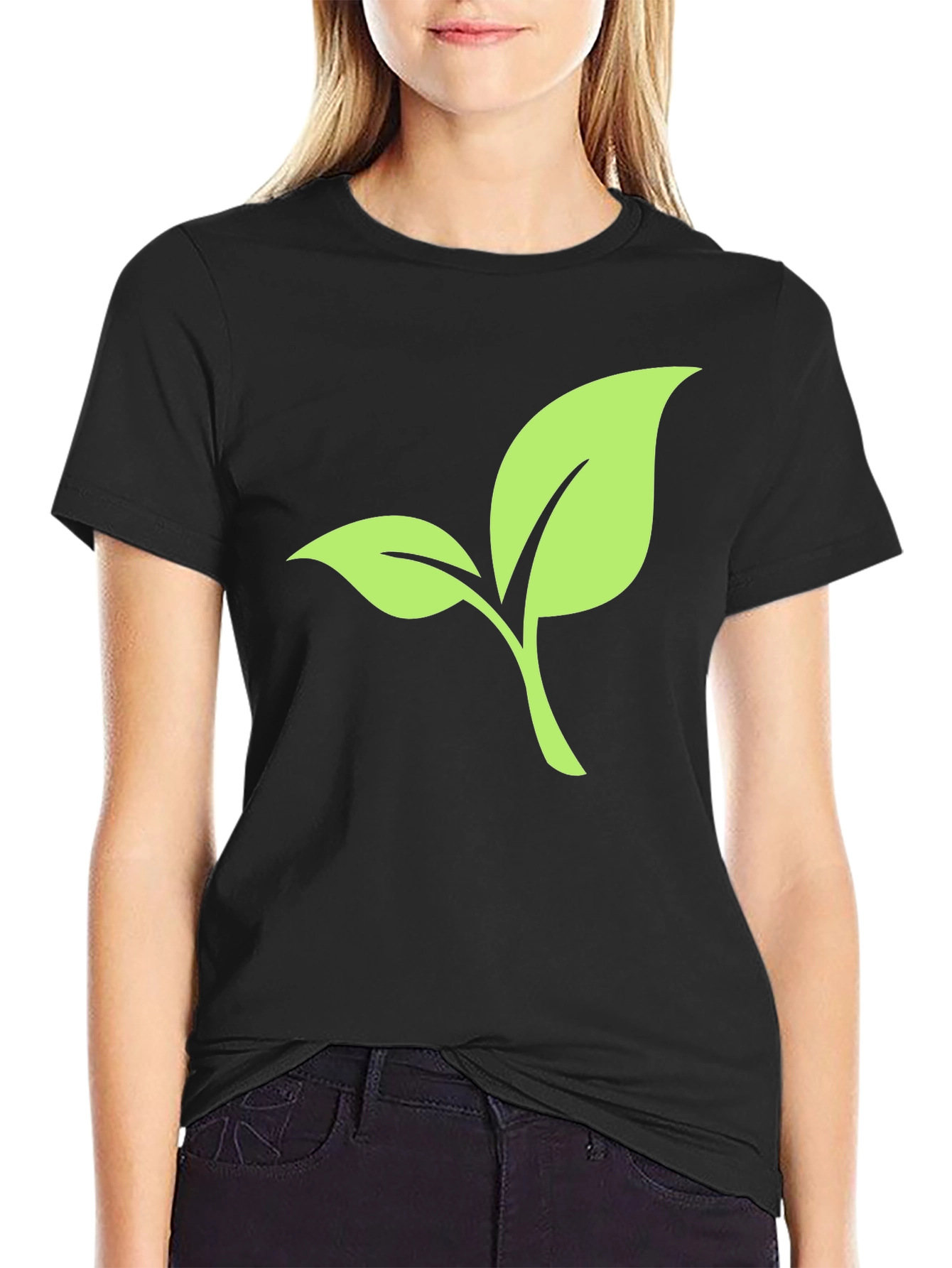 Leaf Graphic Black T-Shirt - 2
