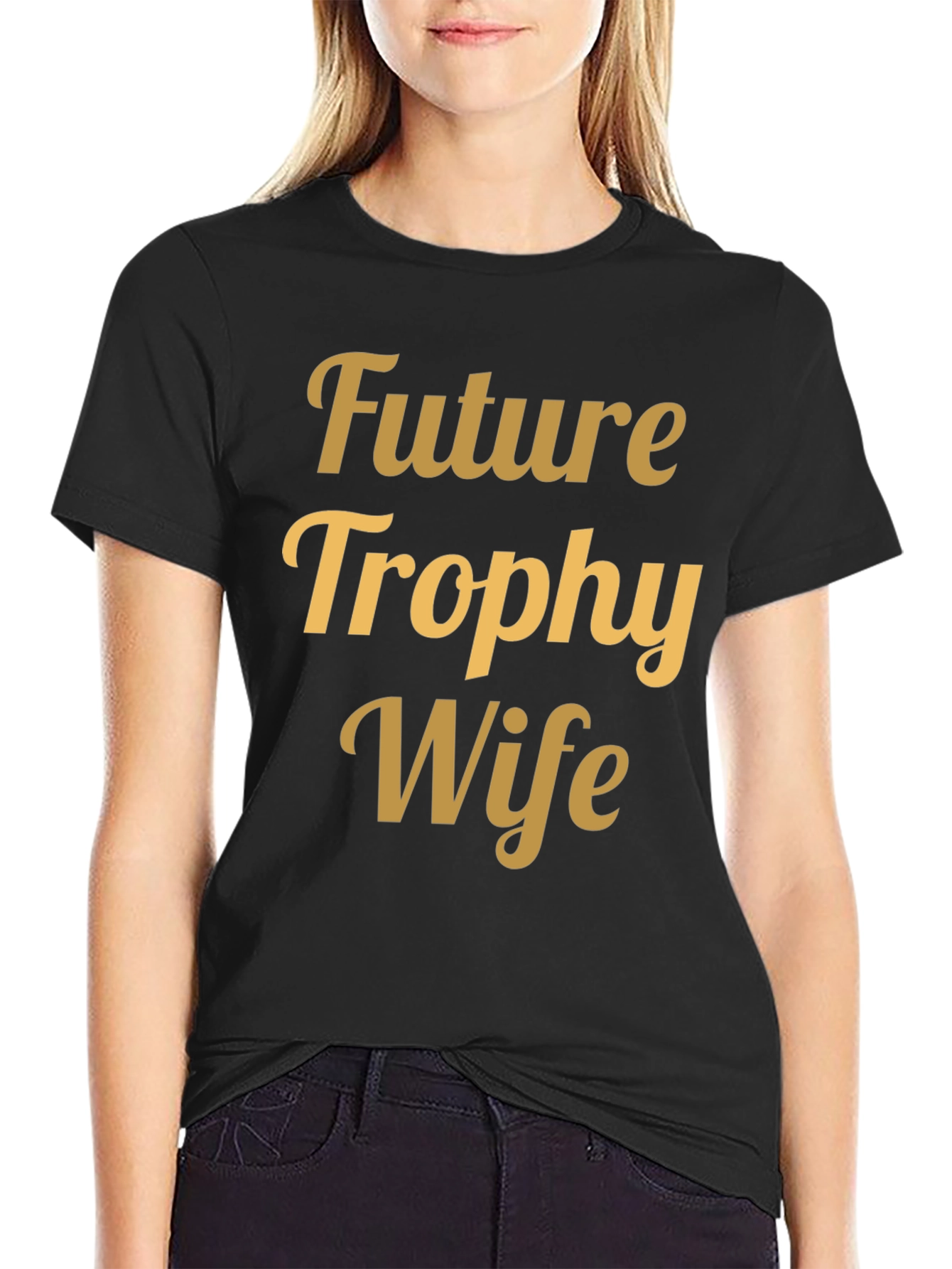 Black Future Trophy Wife T-Shirt - Funny Bachelor Party Tee view 2