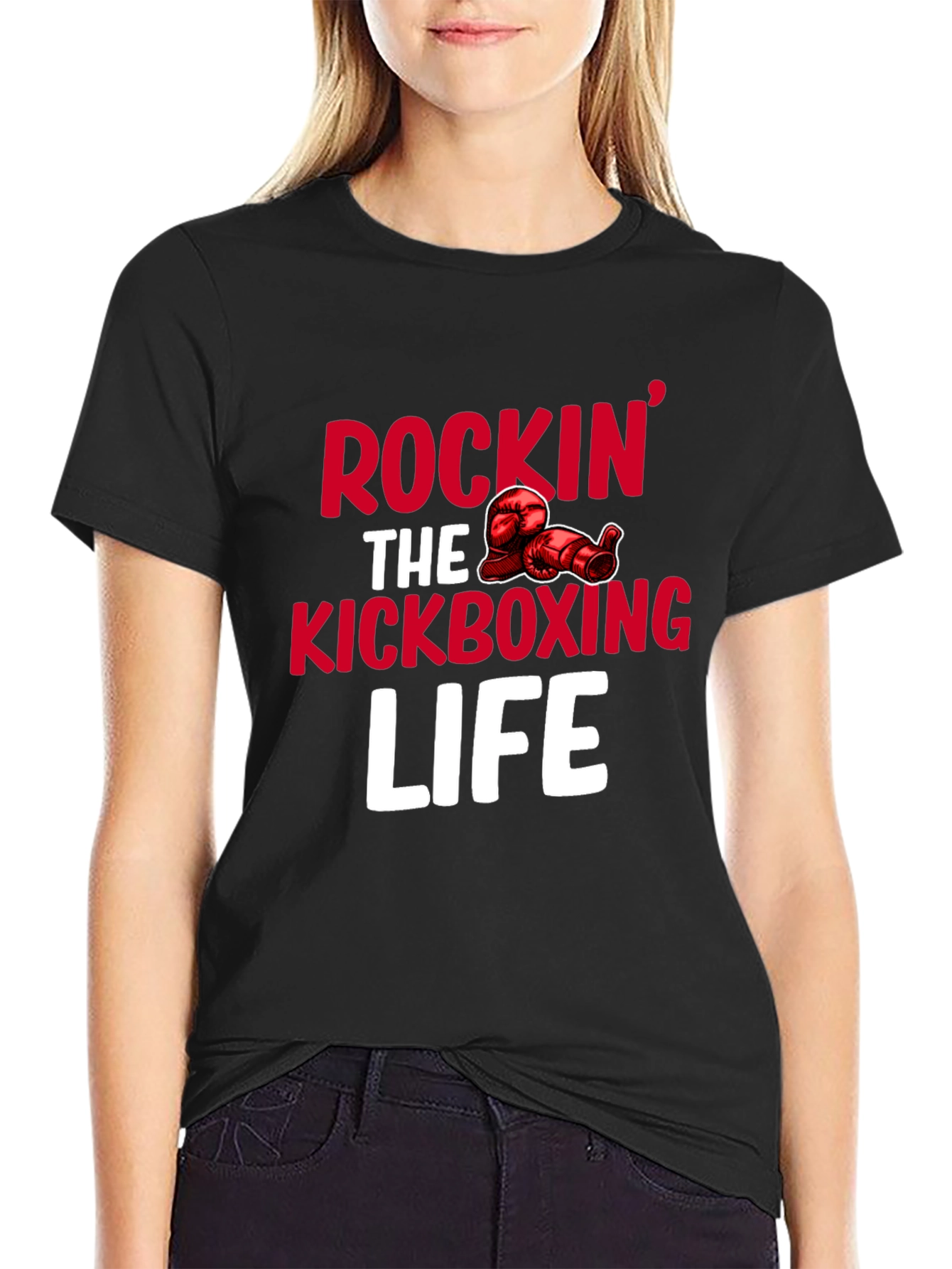 Black Rockin' Kickboxing Life Graphic Tee view 2