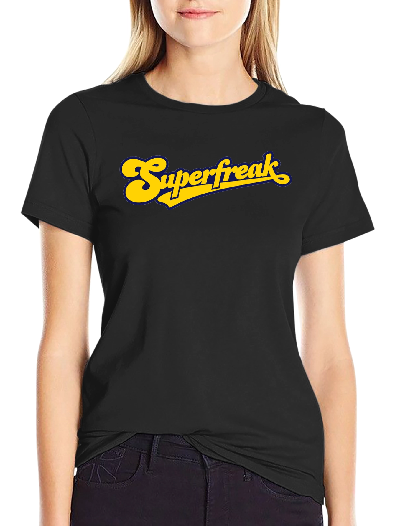 Black Superfreak Graphic T-Shirt - Retro Style view 2