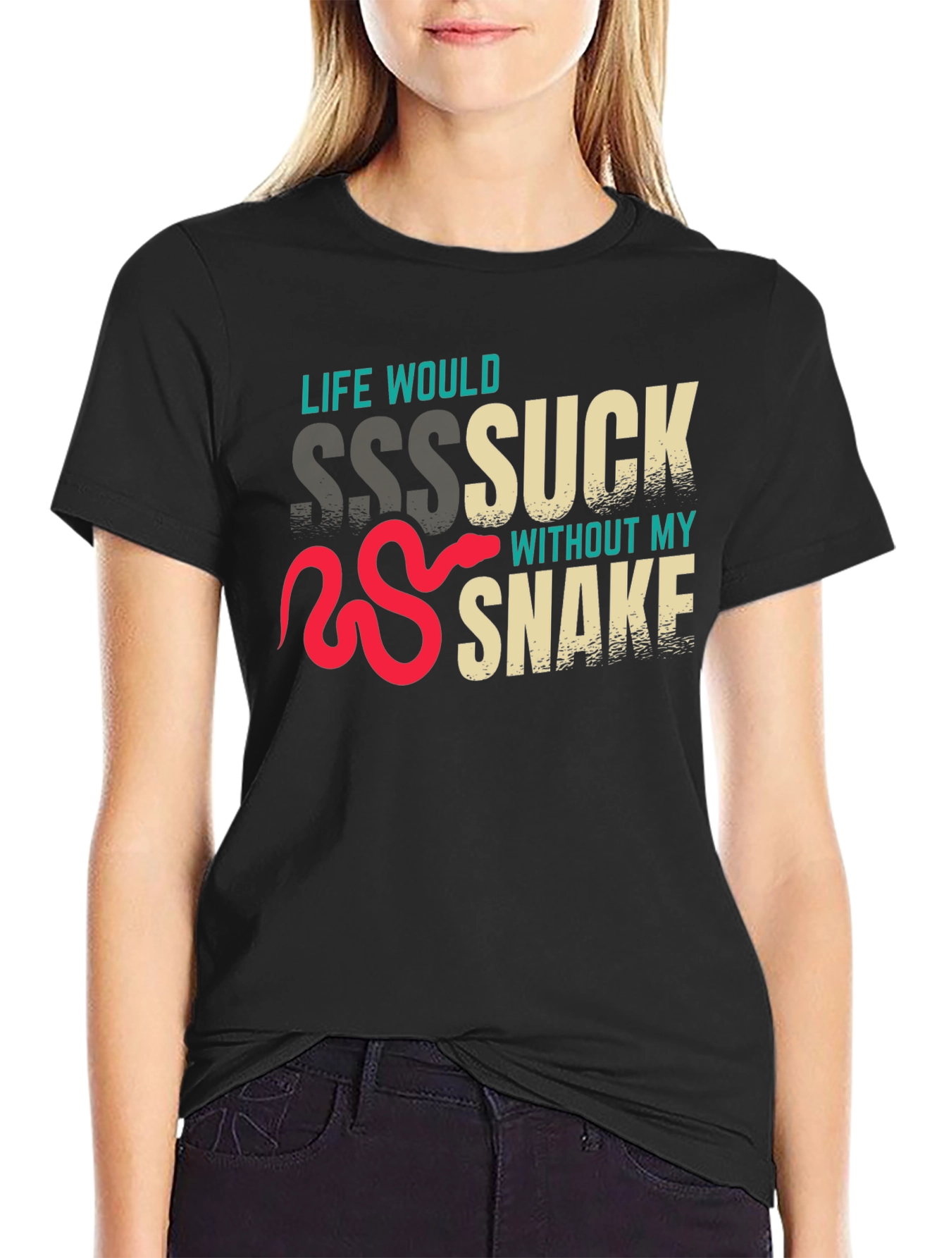 Black Life Would Sssuck Without My Snake T-Shirt view 2