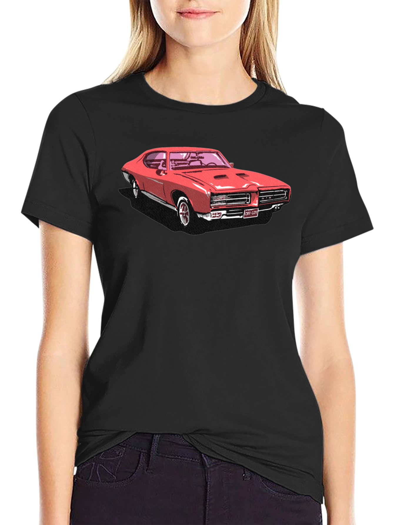Black Classic Car Graphic Tee - Black view 2