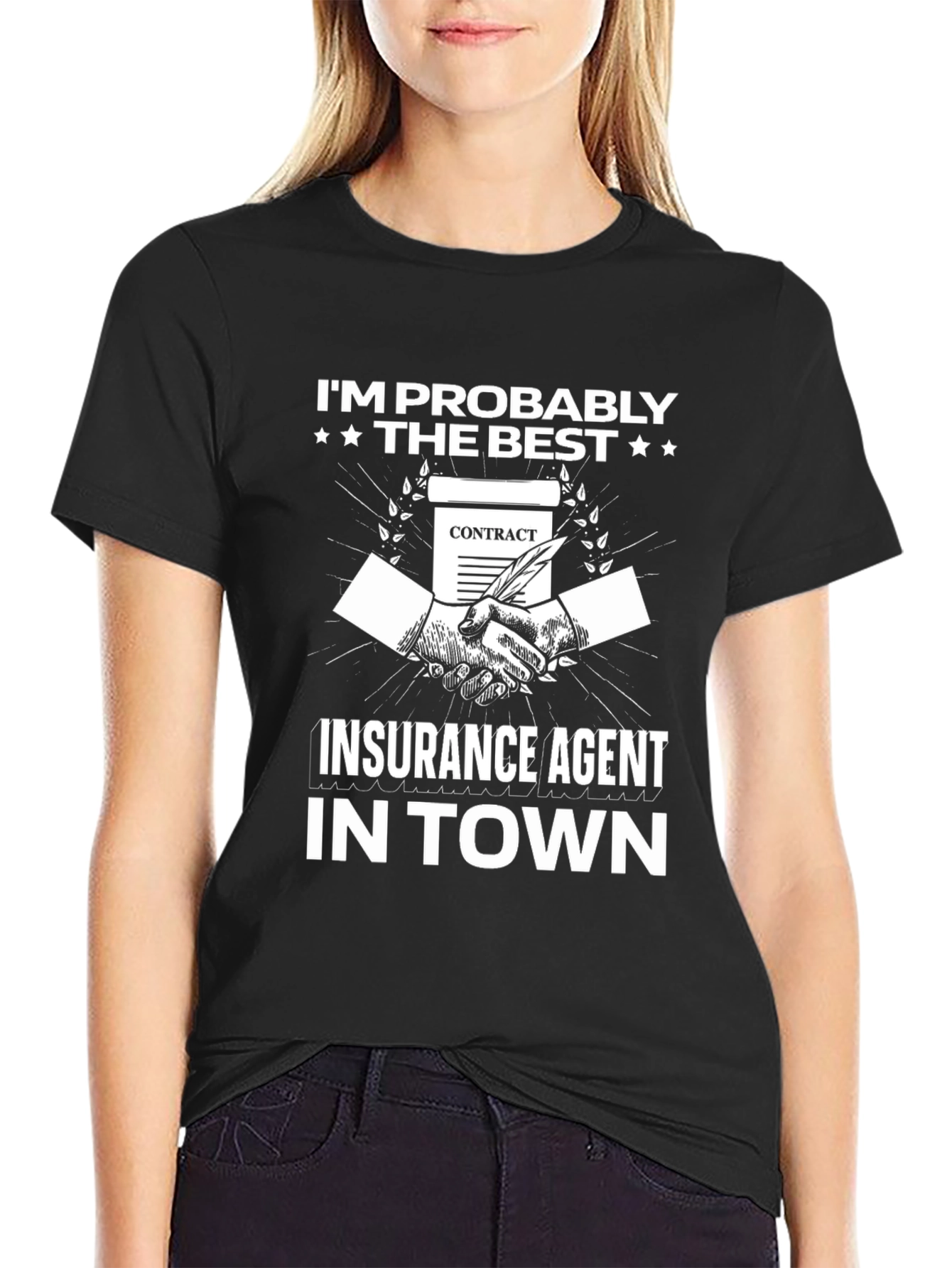 Black Best Insurance Agent T-Shirt view 2