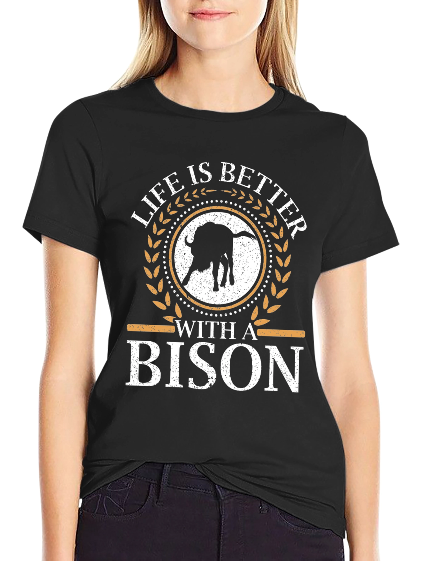 Black Life is Better With a Bison Graphic Tee view 2