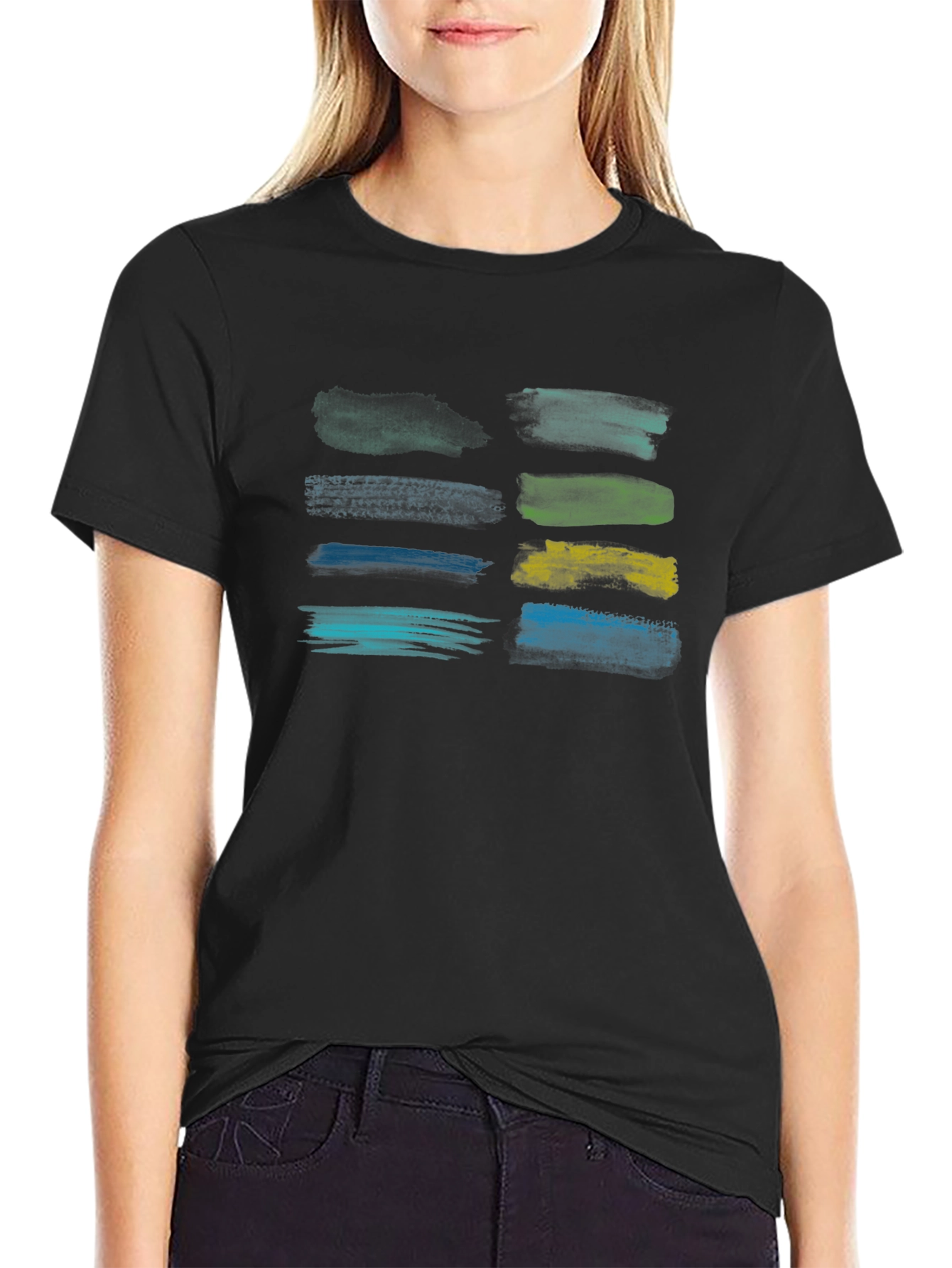 Black Brush Stroke Graphic Tee - Artistic Design view 2