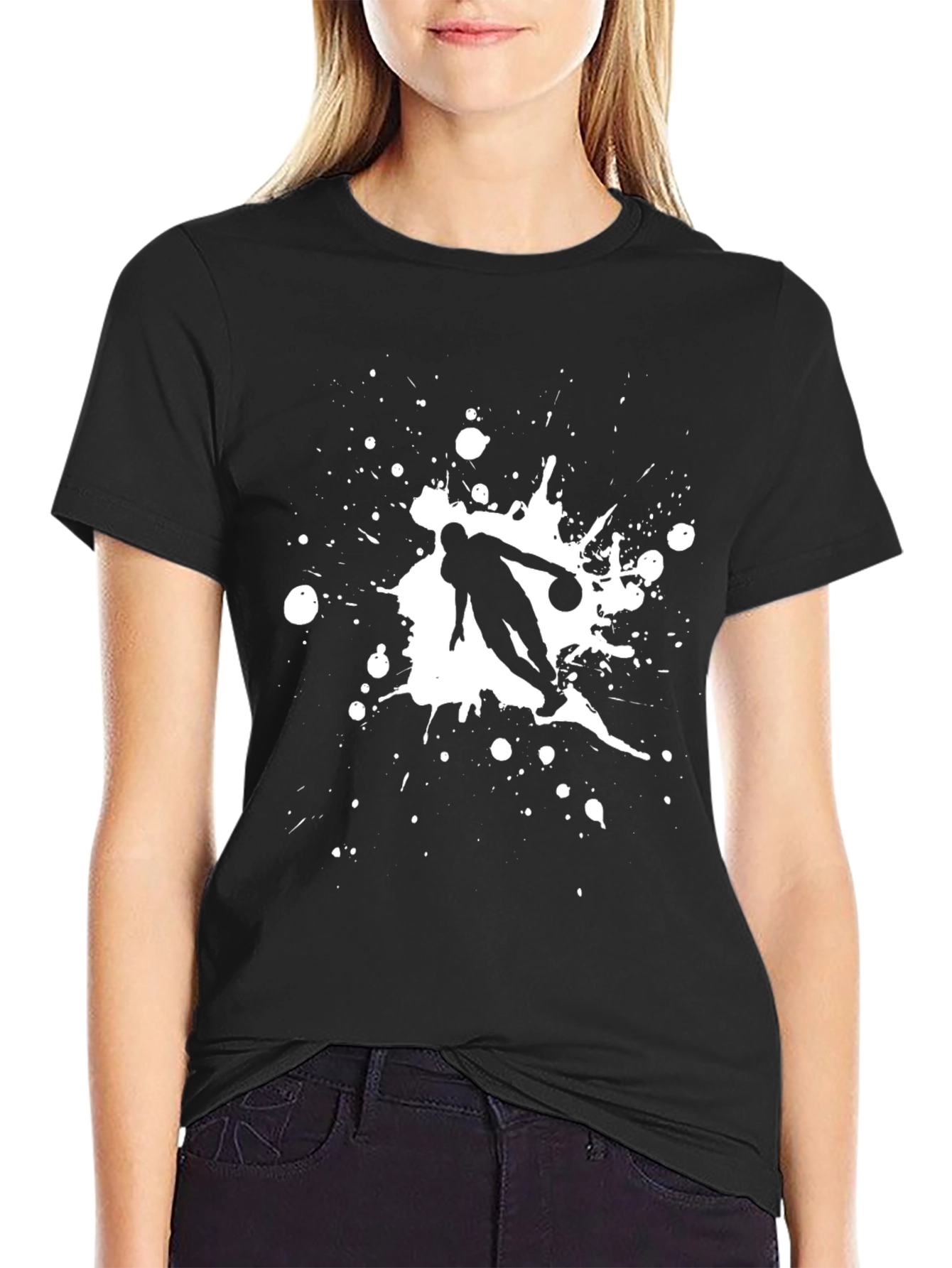 Black Basketball Player Graphic Tee - Stylish Black T-Shirt view 2