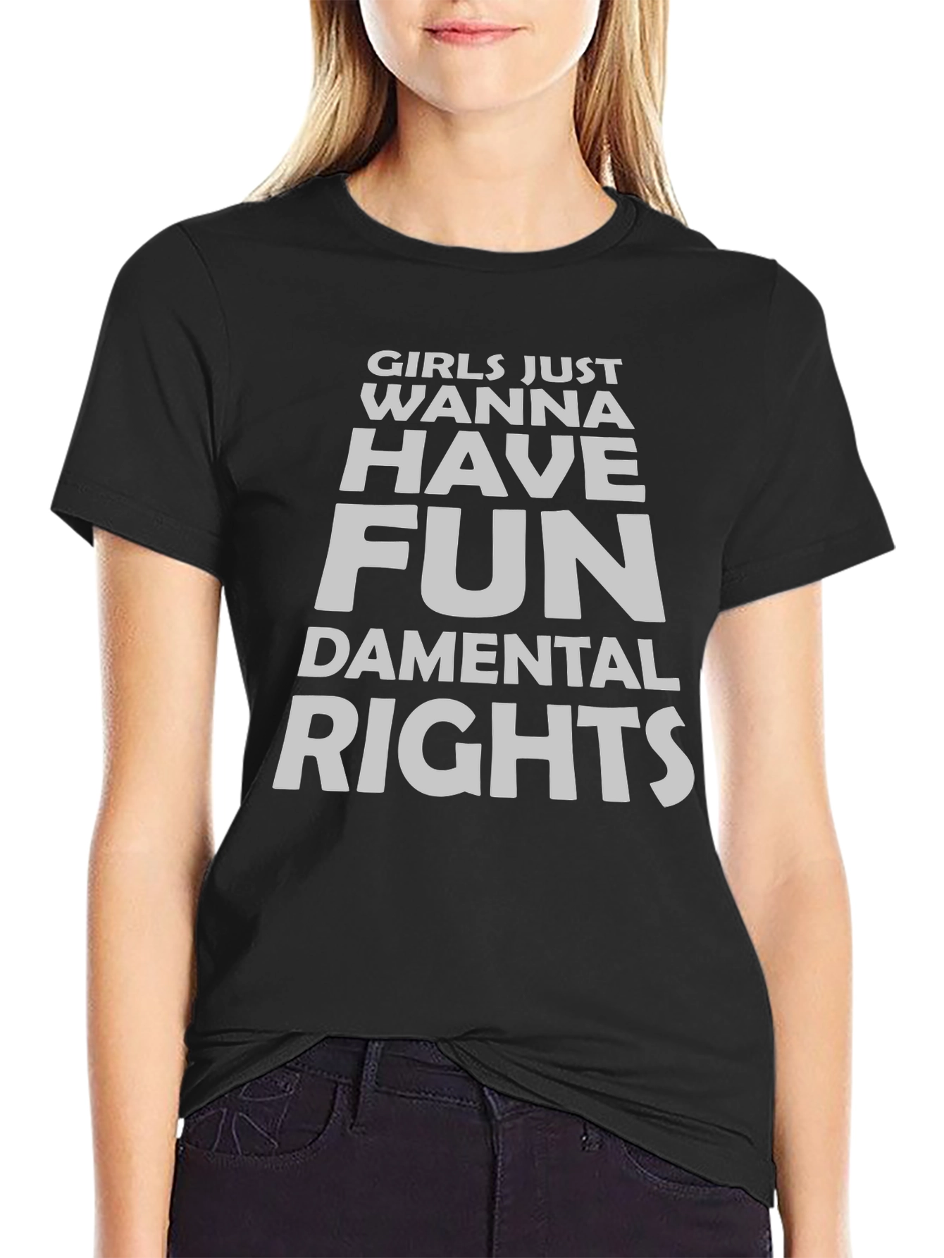 Black Girls Wanna Have Fun Rights T-Shirt - Black view 2