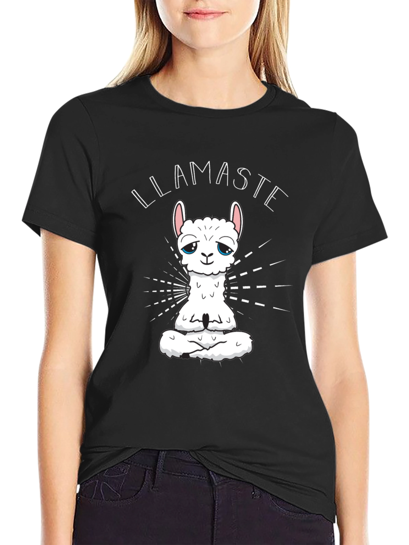 Black Llamaste Black Graphic Tee view 2