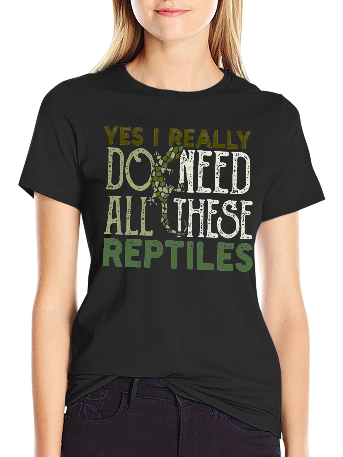 Black Yes I Really Do Need All These Reptiles T-Shirt view 2