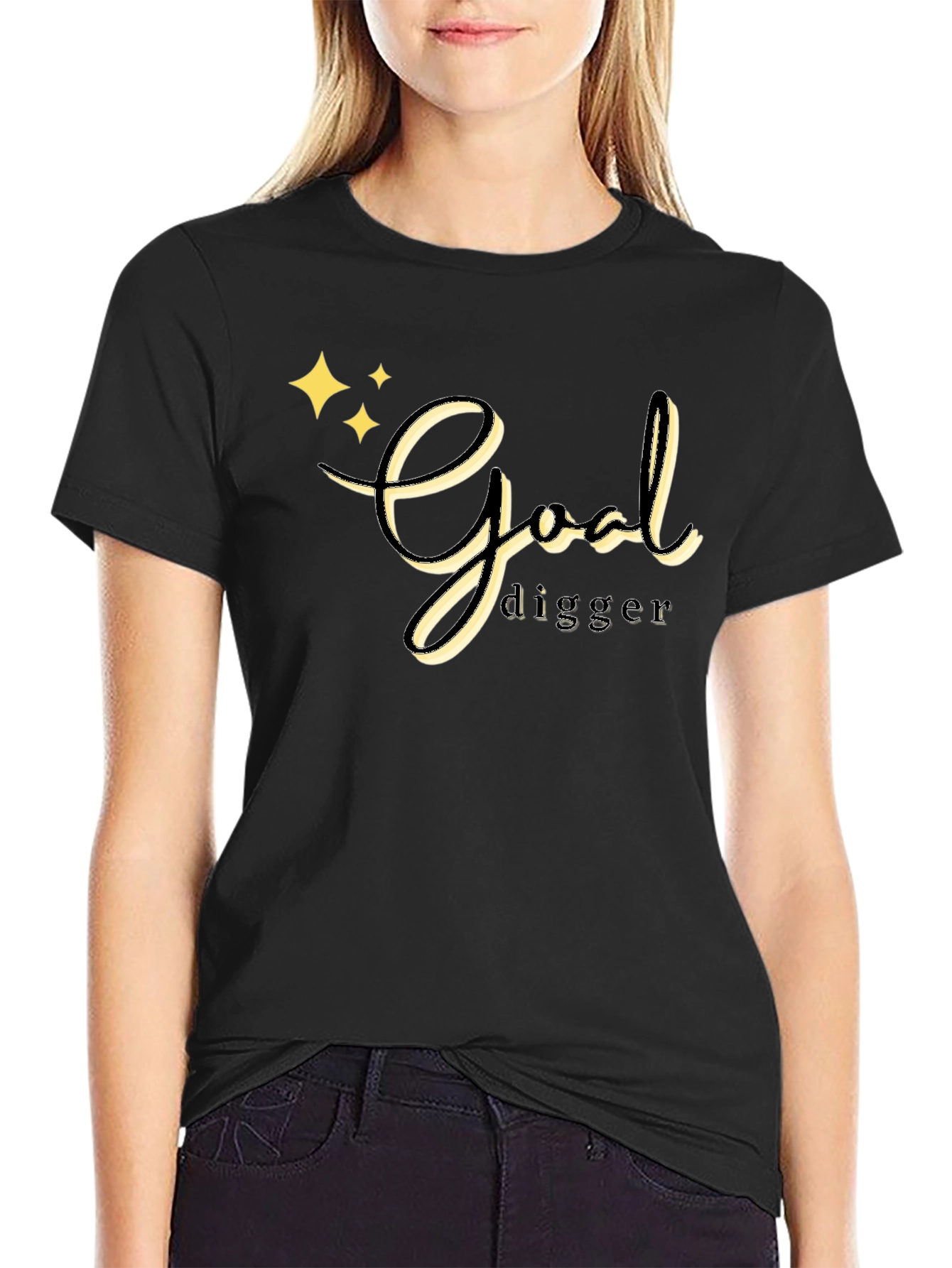 Black Goal Digger Graphic T-Shirt view 2