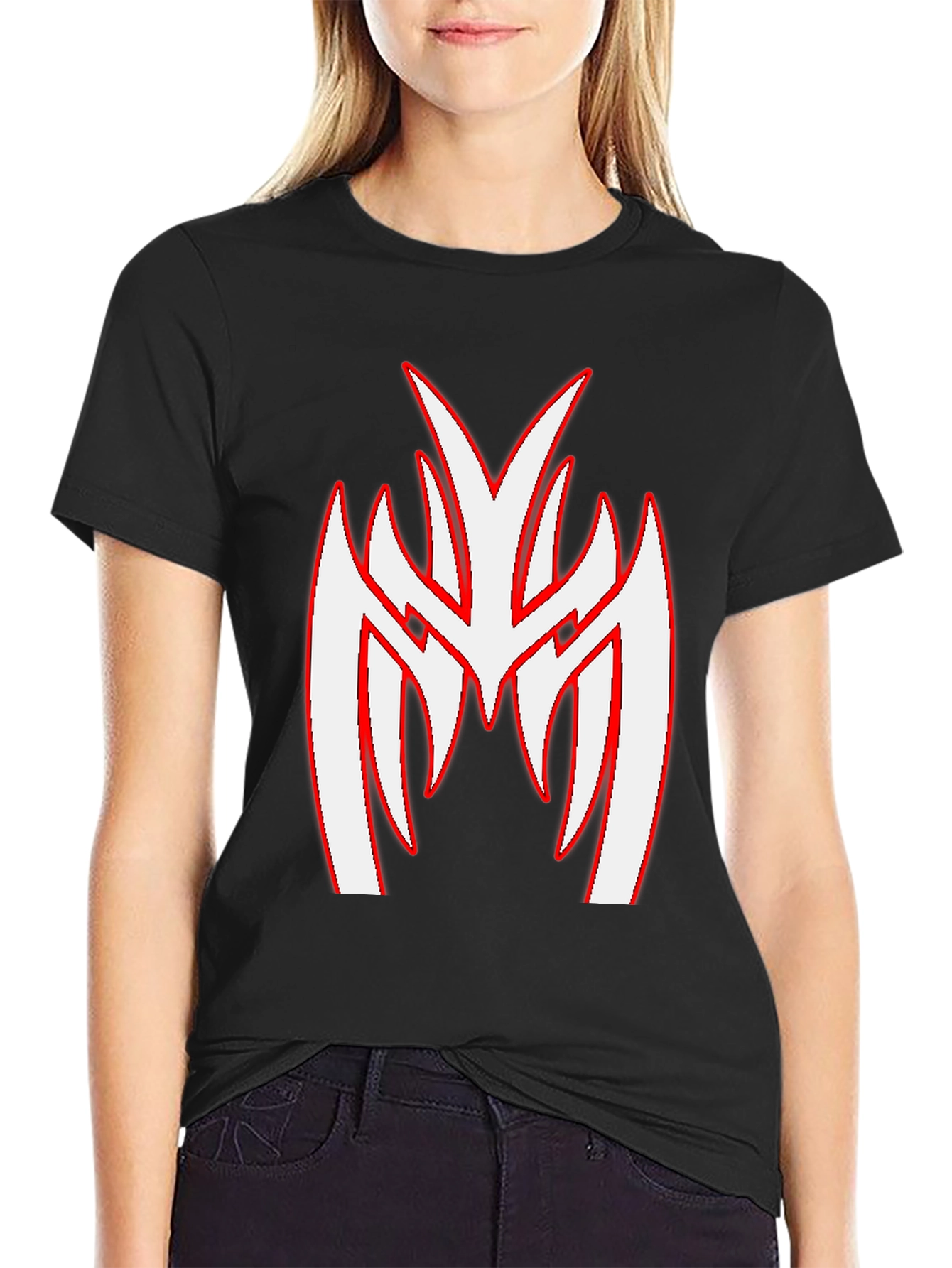 Black Black T-Shirt with Unique Graphic Print view 2