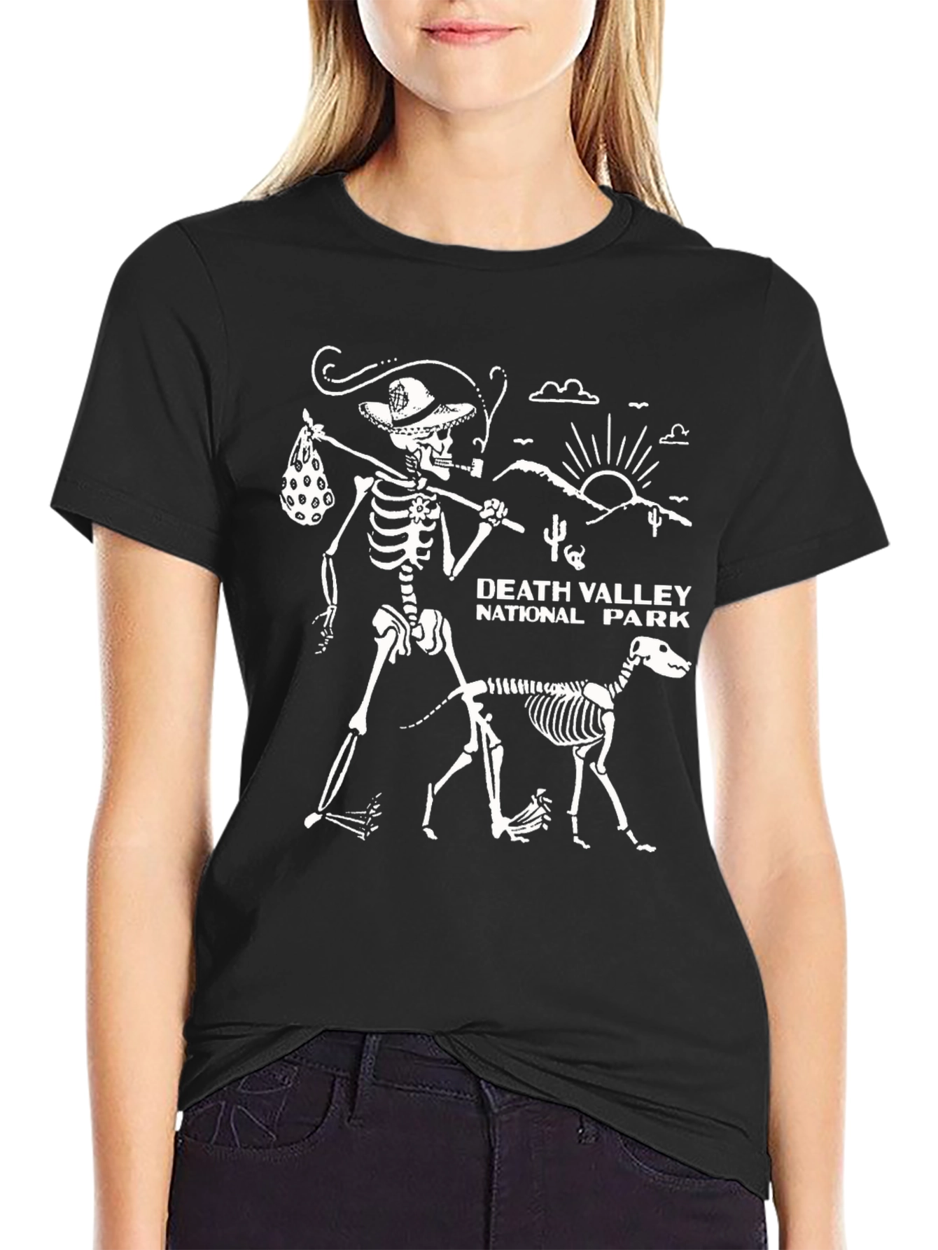 Black Death Valley National Park Skeleton T-Shirt view 2