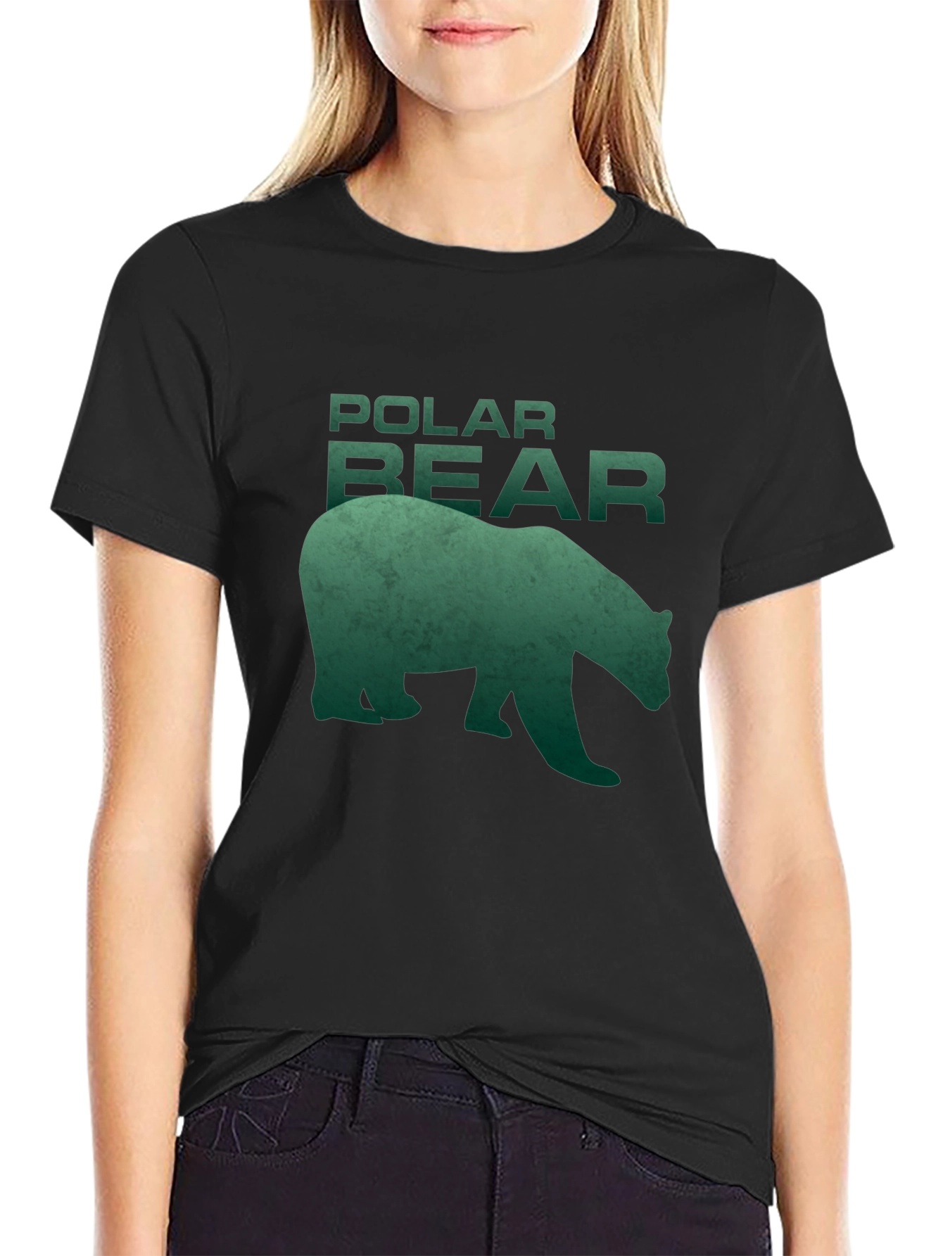 Black Polar Bear Graphic Tee - Cool Wildlife Design view 2