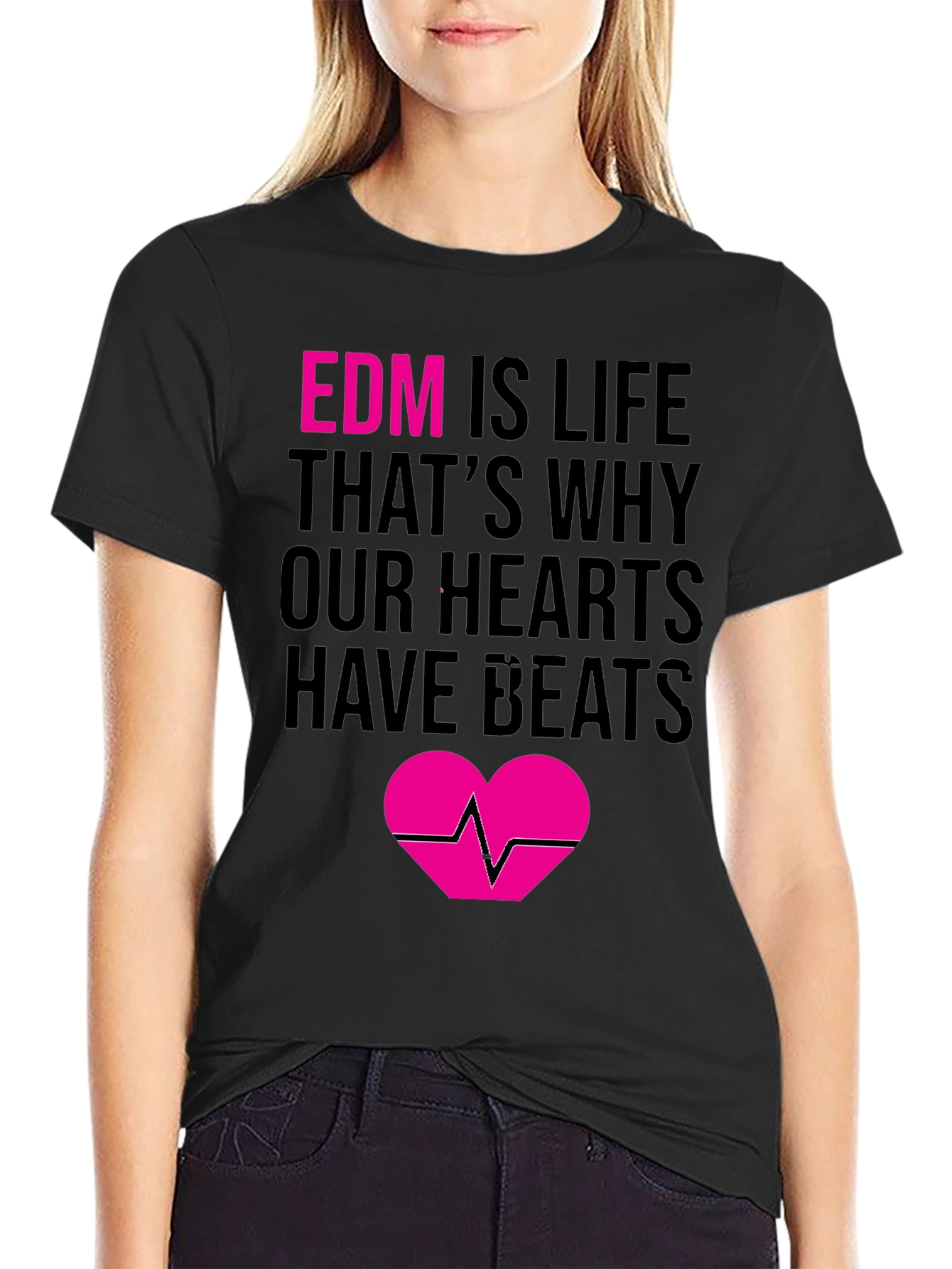 Black EDM is Life Graphic Tee - Music Lover T-Shirt view 2