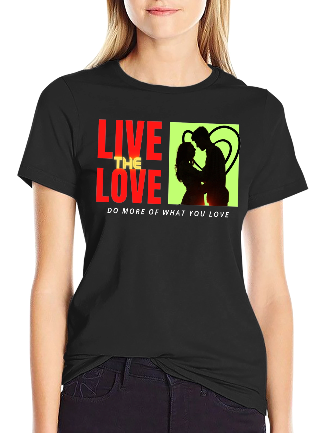 Black Live the Love Graphic Tee view 2