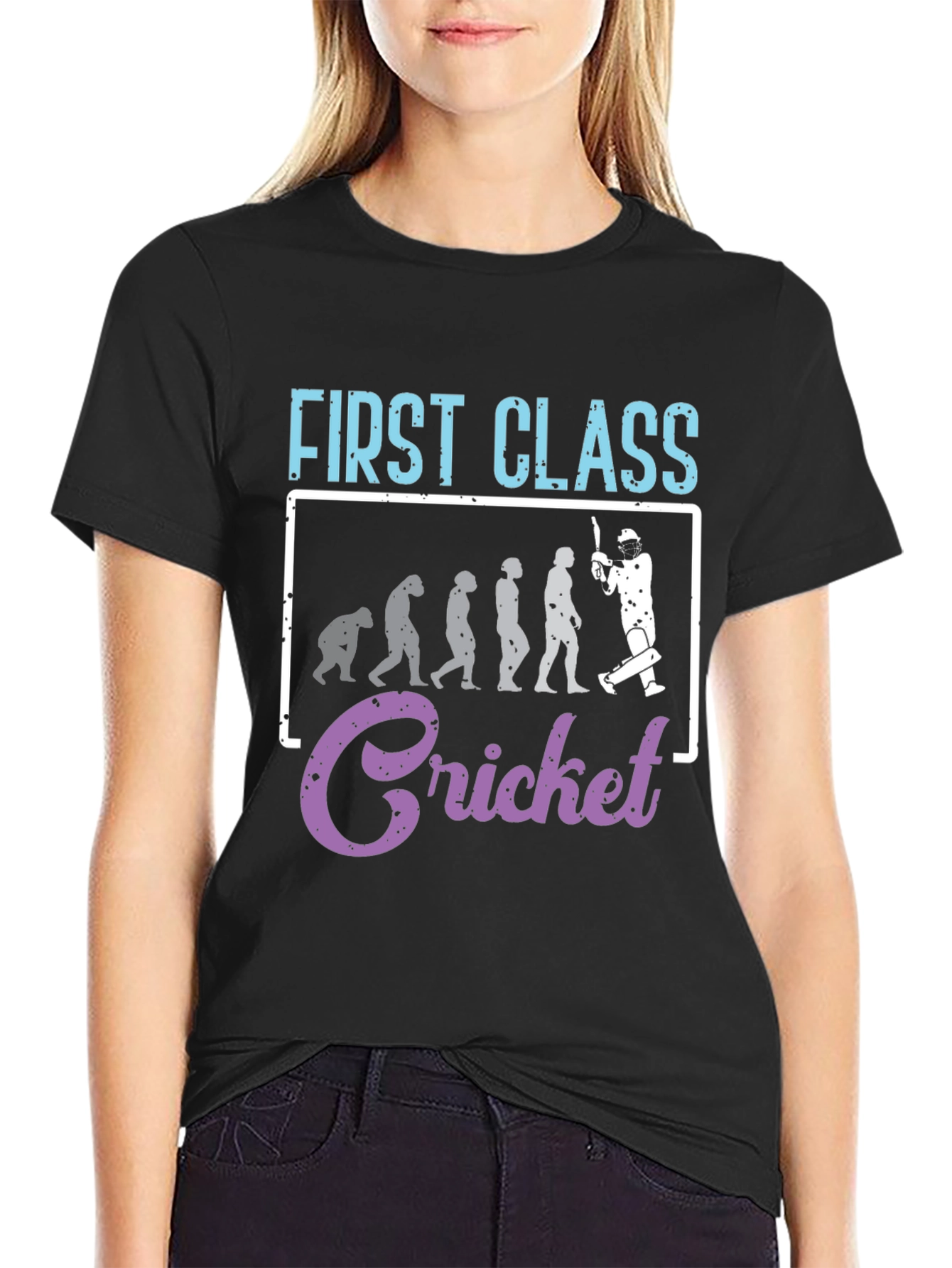 Black First Class Cricket Evolution T-Shirt view 2