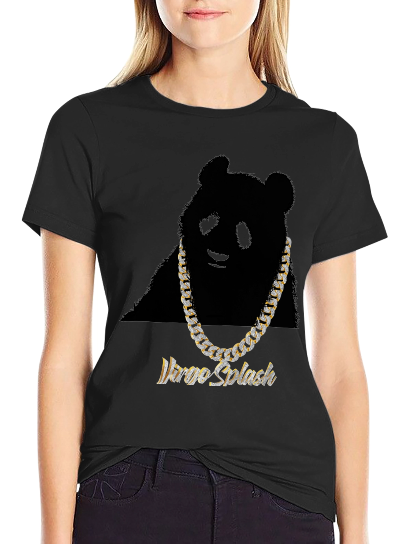 Black Panda Bling Graphic Tee view 2