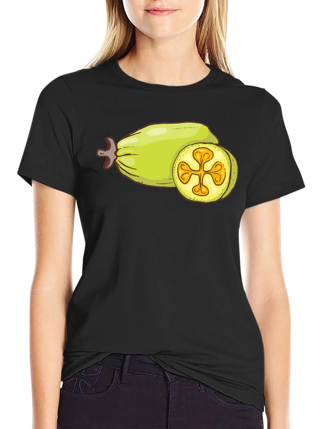 Black Feijoa Fruit Graphic Tee - Unique & Stylish view 2