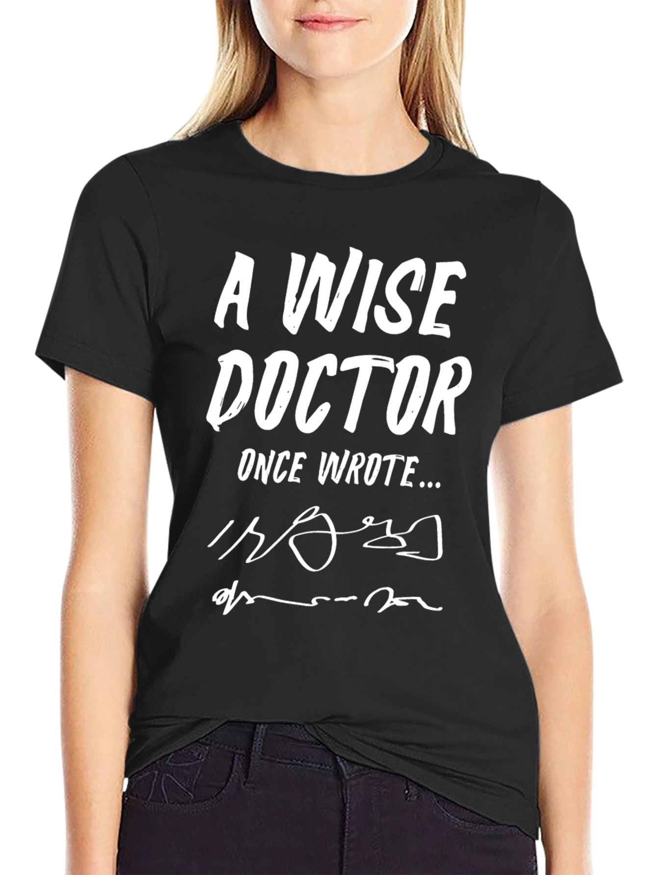 Black A Wise Doctor T-Shirt Novelty Gift Idea view 2