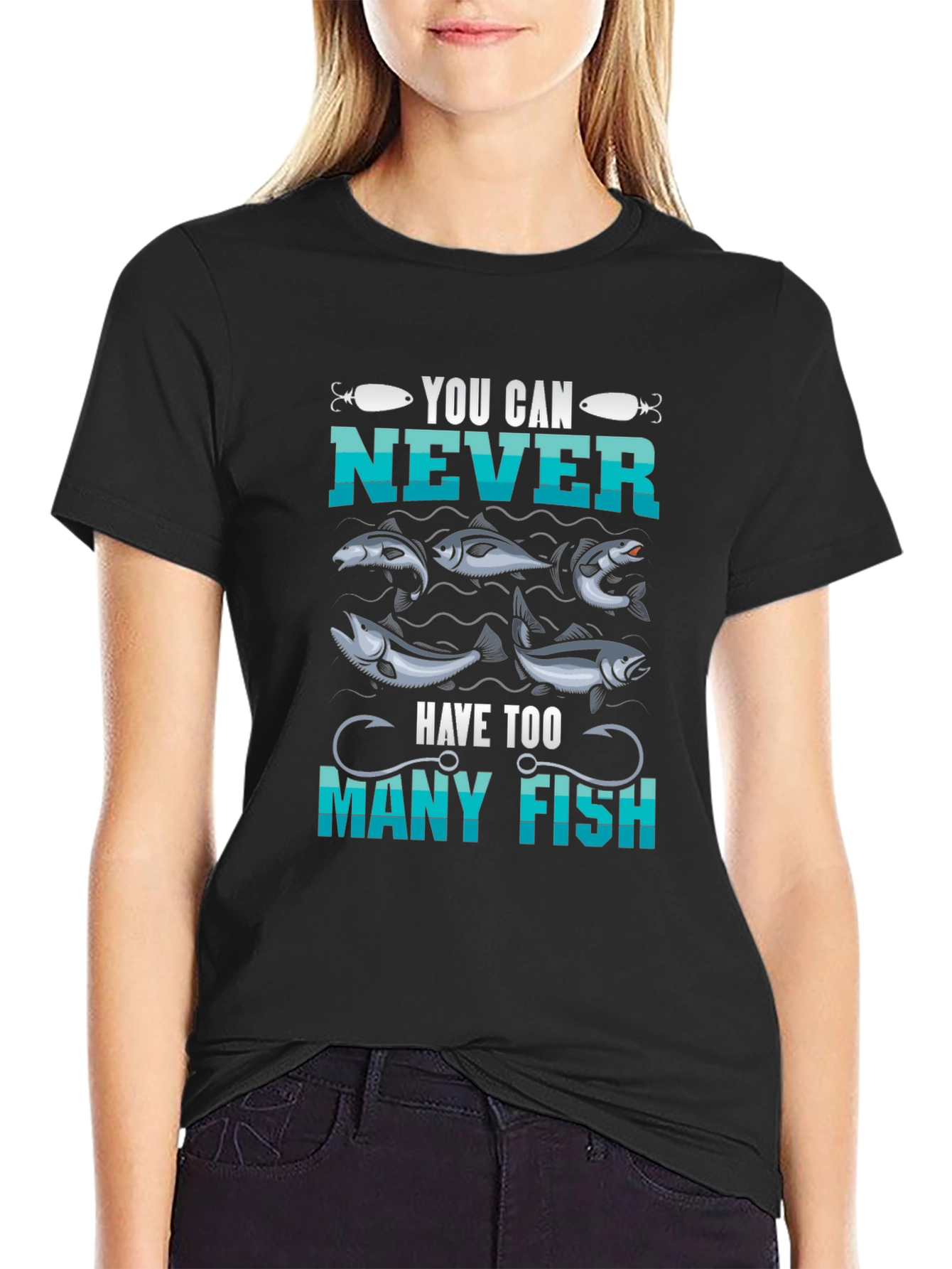 Black You Can Never Have Too Many Fish T-Shirt view 2