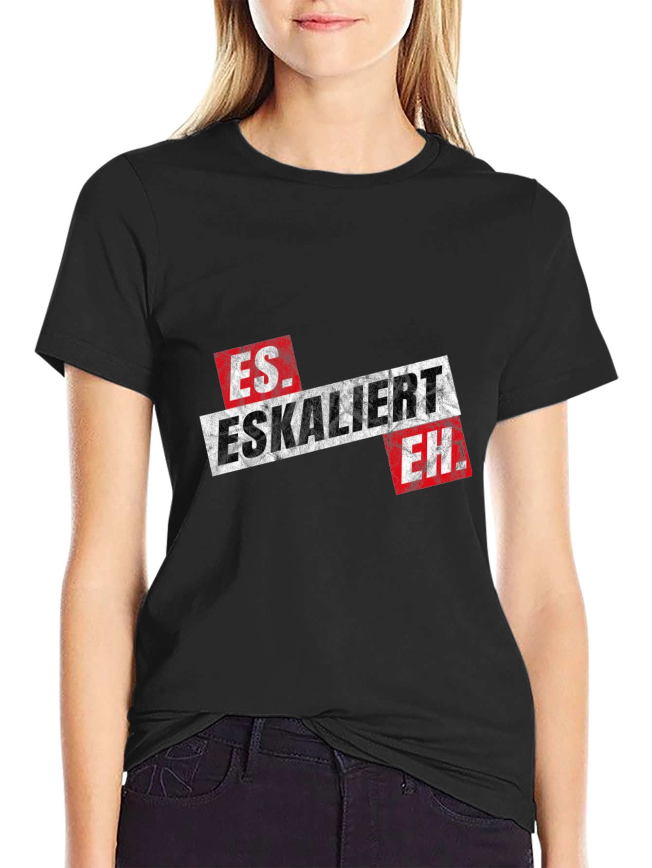 Black Es Eskaliert Eh Black Graphic Tee view 2