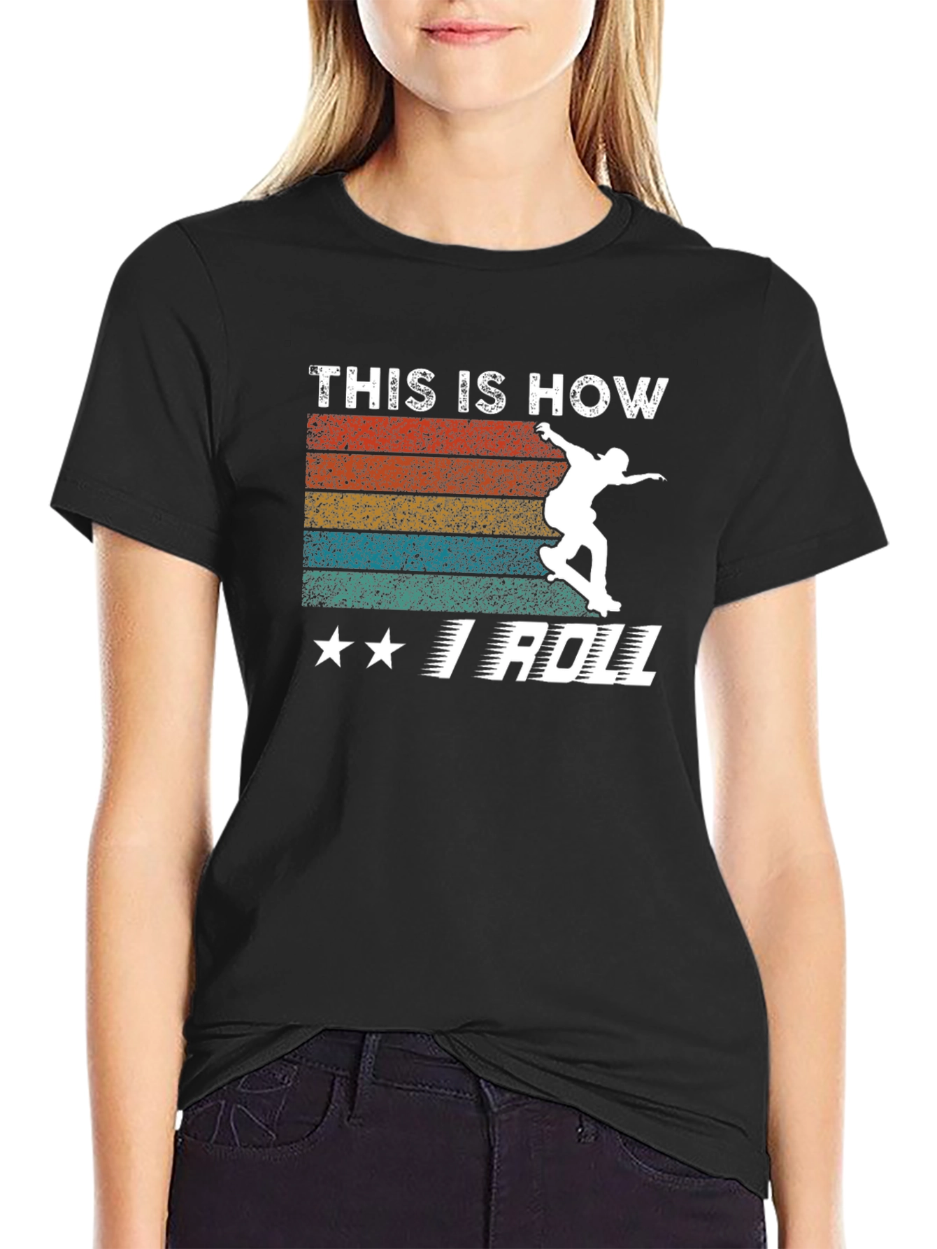 Black This Is How I Roll Skateboarder T-Shirt view 2