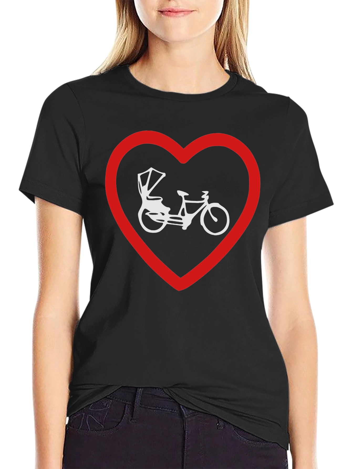 Black Heart Rickshaw Graphic Tee - Stylish Black T-Shirt view 2