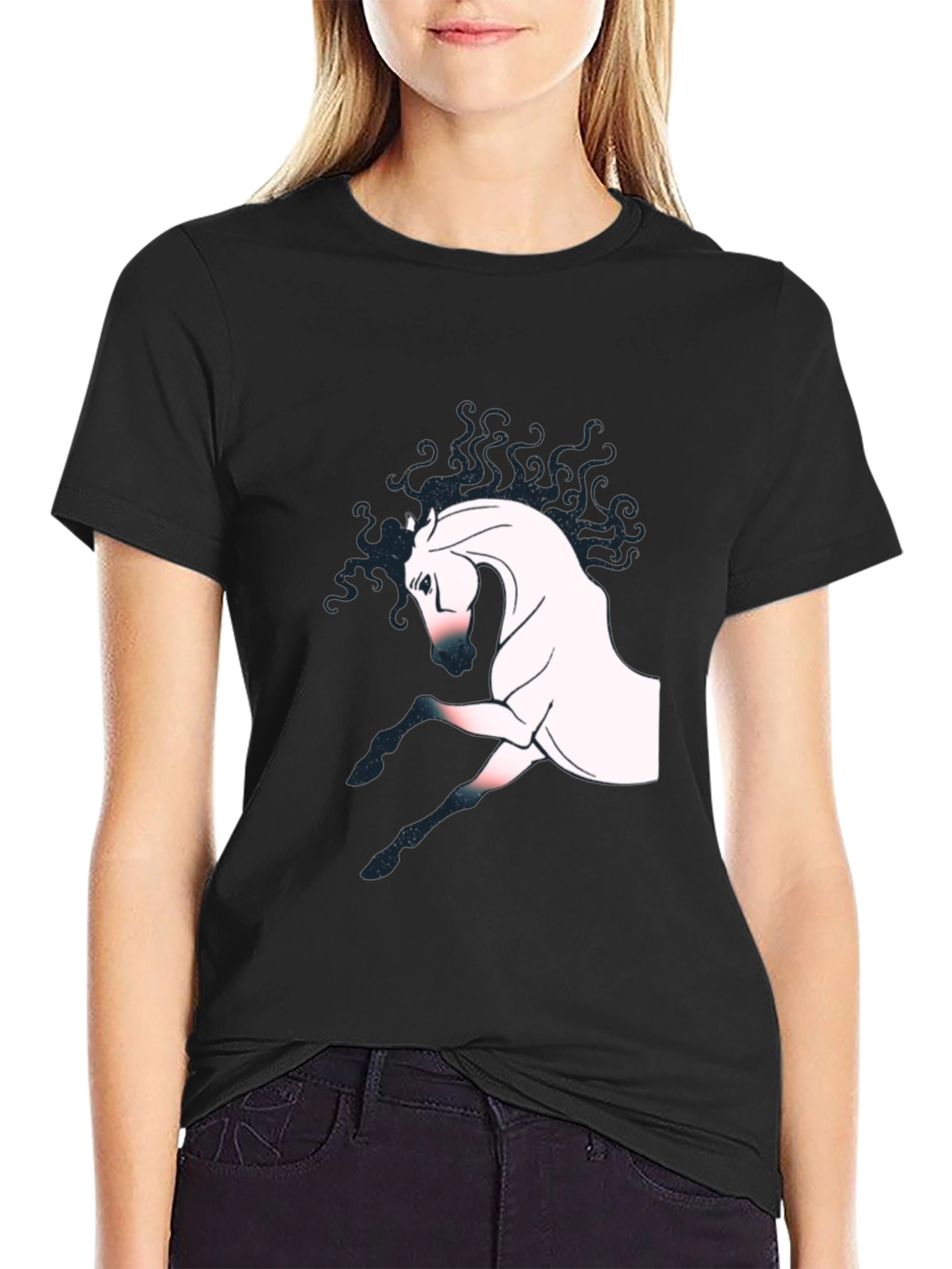 Black Black Horse Graphic Tee - Stylish Men's T-Shirt view 2