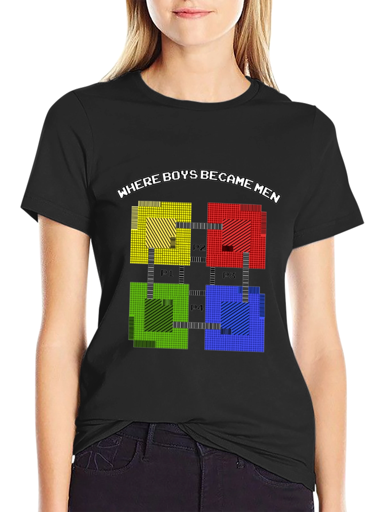 Black Retro Gaming Tee: Where Boys Became Men view 2