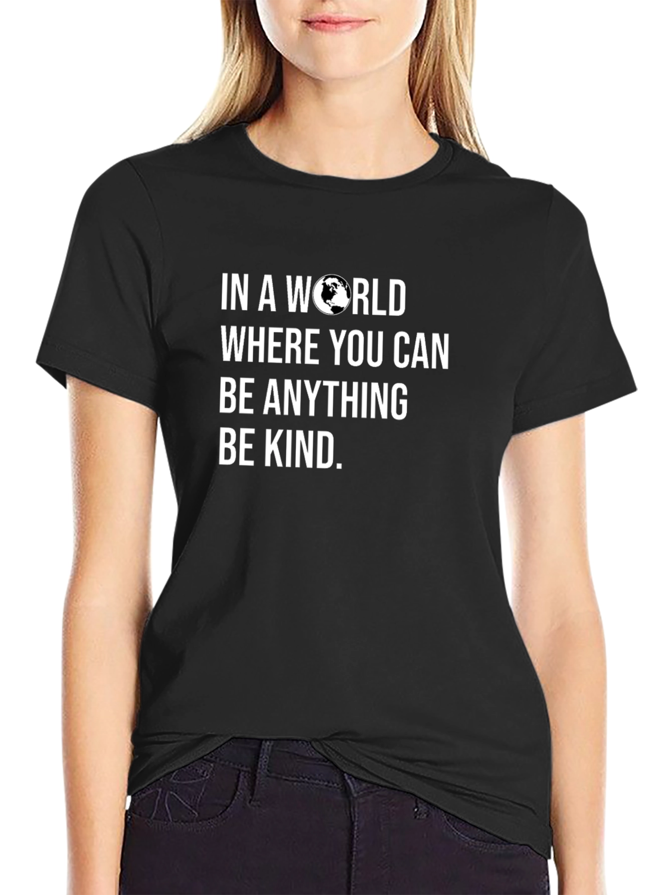 Black Be Kind T-Shirt, Inspirational Graphic Tee view 2