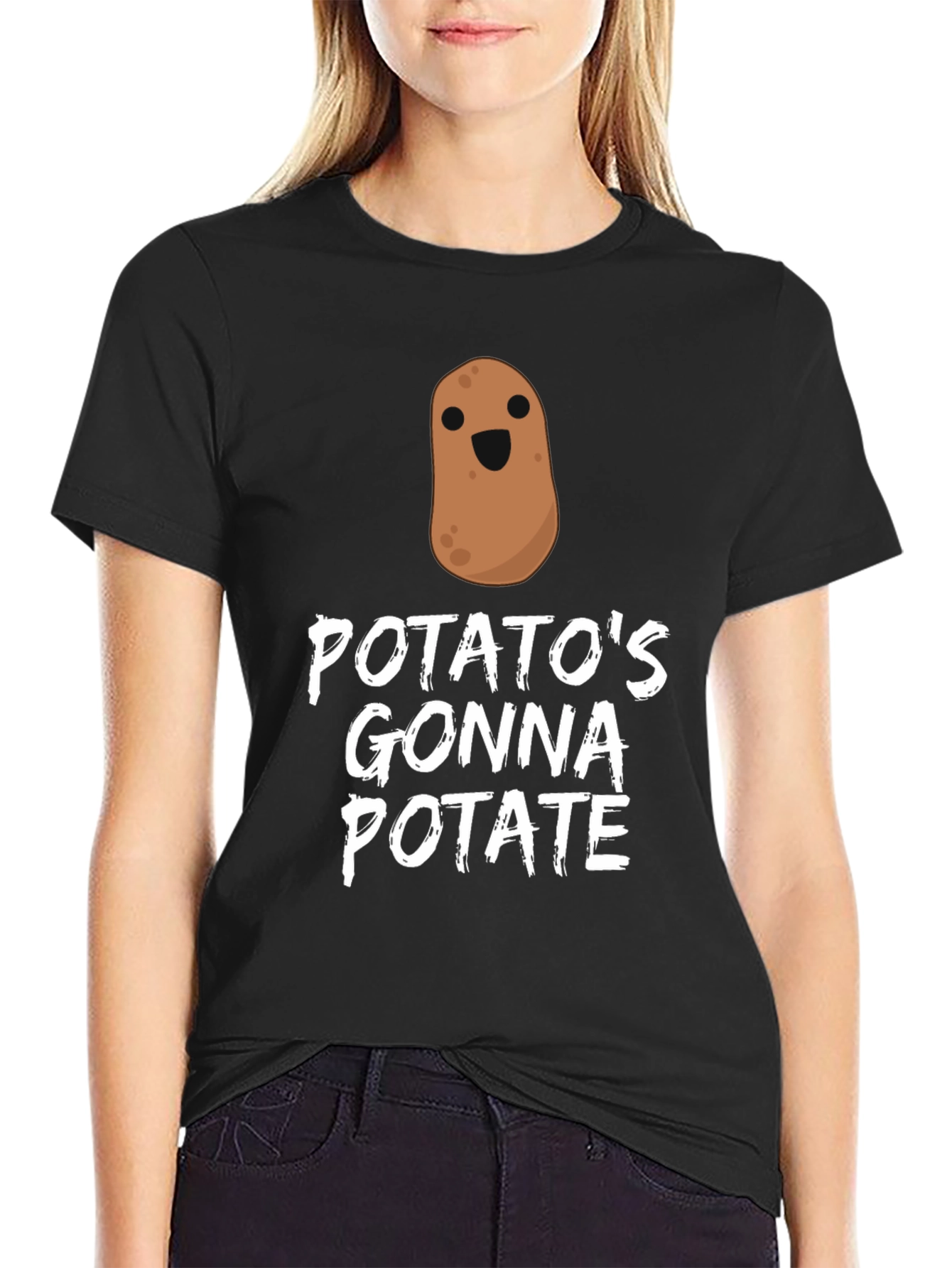 Black Potato Gonna Potate Funny Graphic Tee view 2