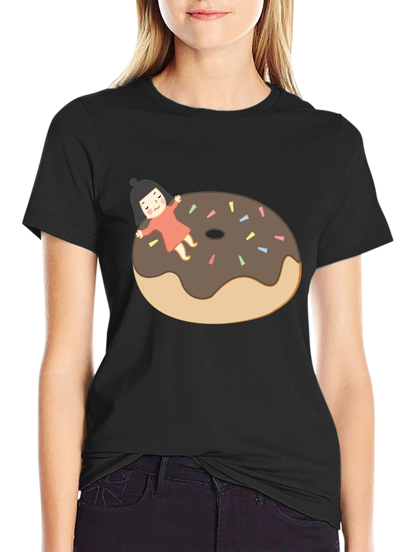 Black Donut Dream T-Shirt - Relaxed Fit Graphic Tee view 2