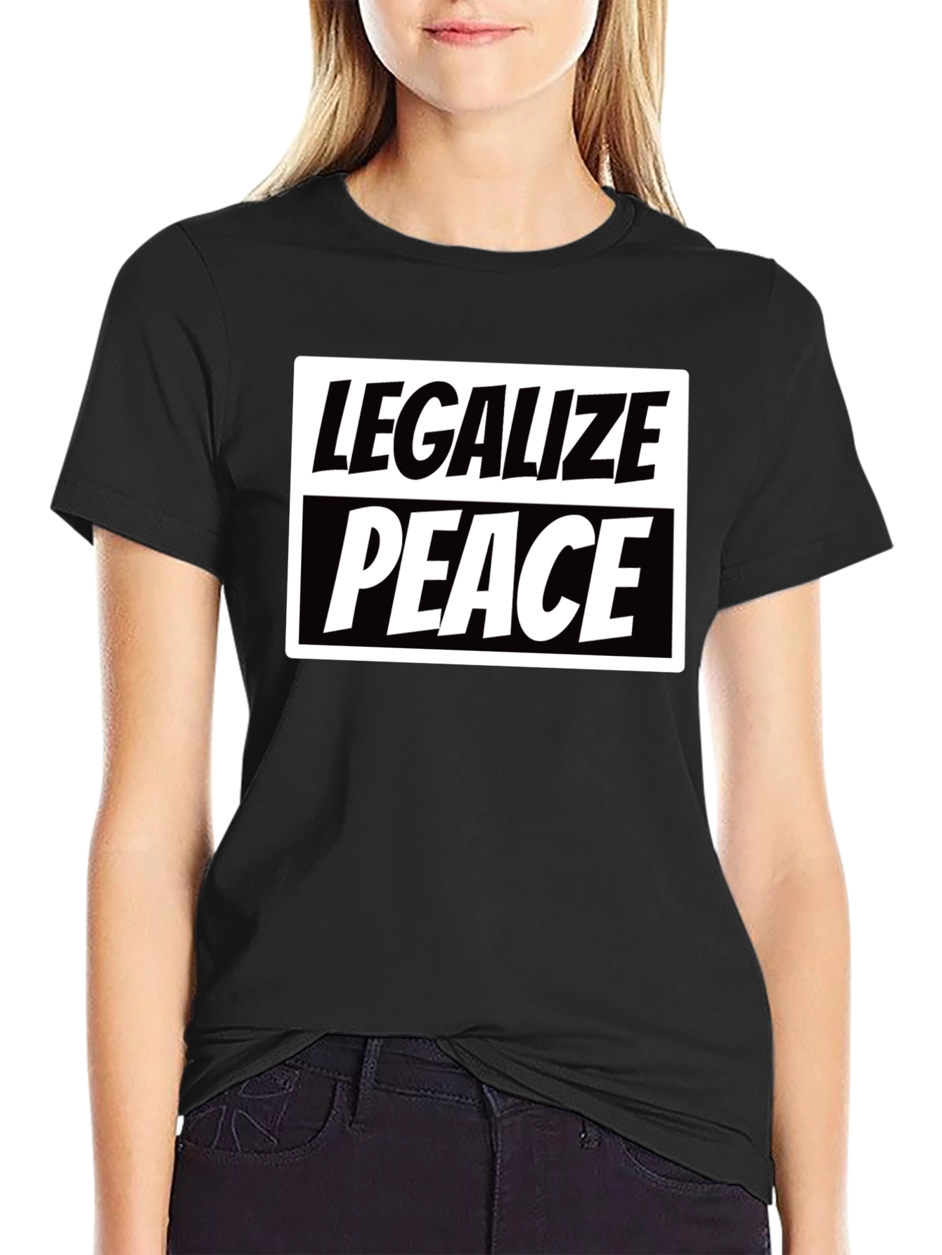 Black Legalize Peace Graphic T-Shirt - Black view 2
