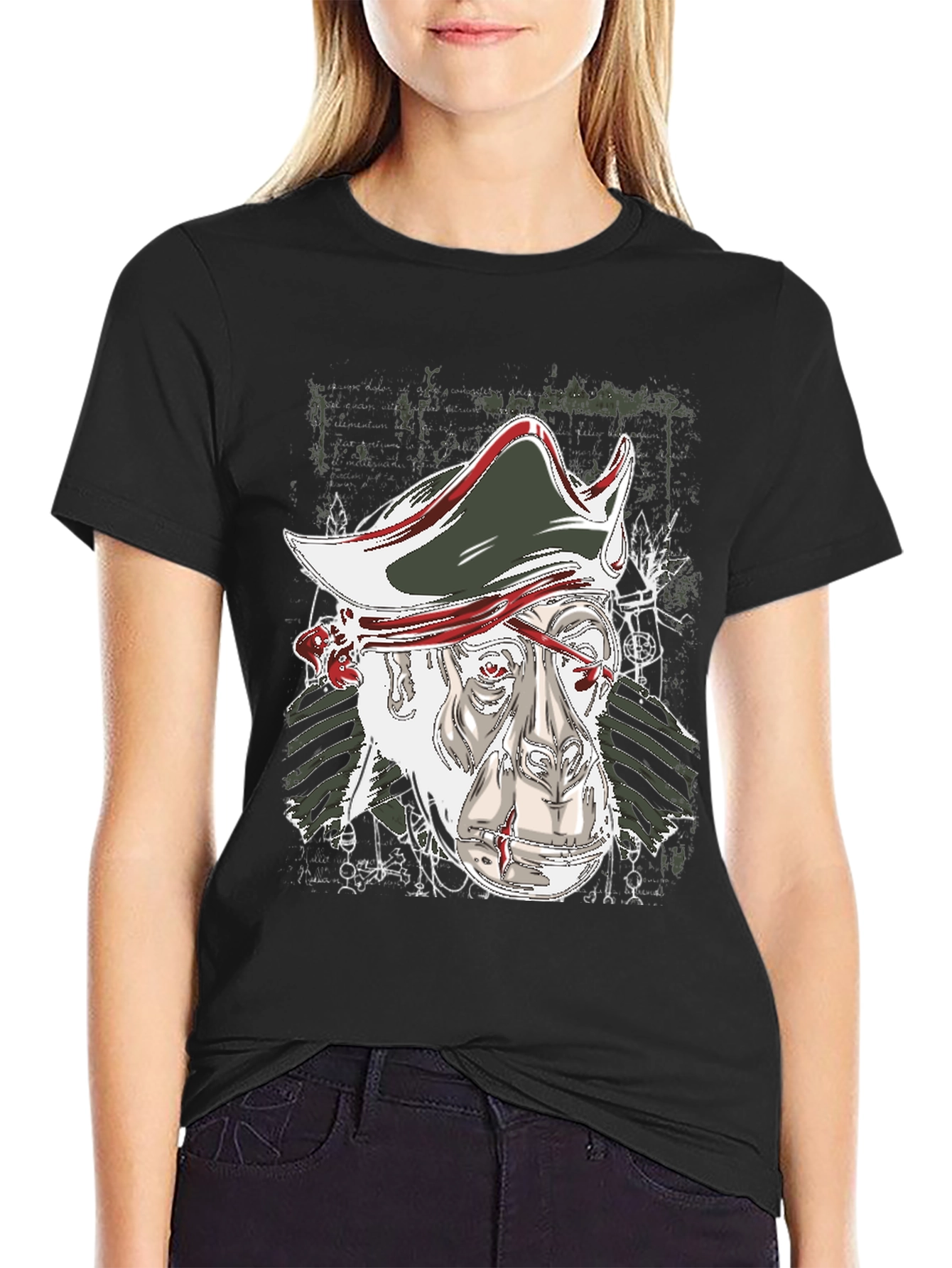 Black Pirate Monkey Graphic Tee view 2