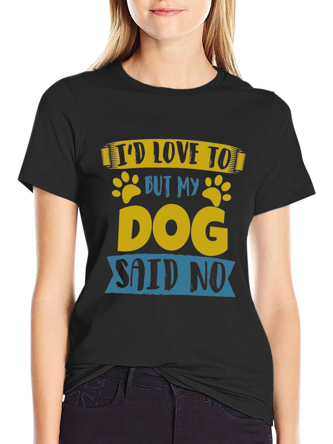 Black Funny Dog Lover T-Shirt - My Dog Said No view 2