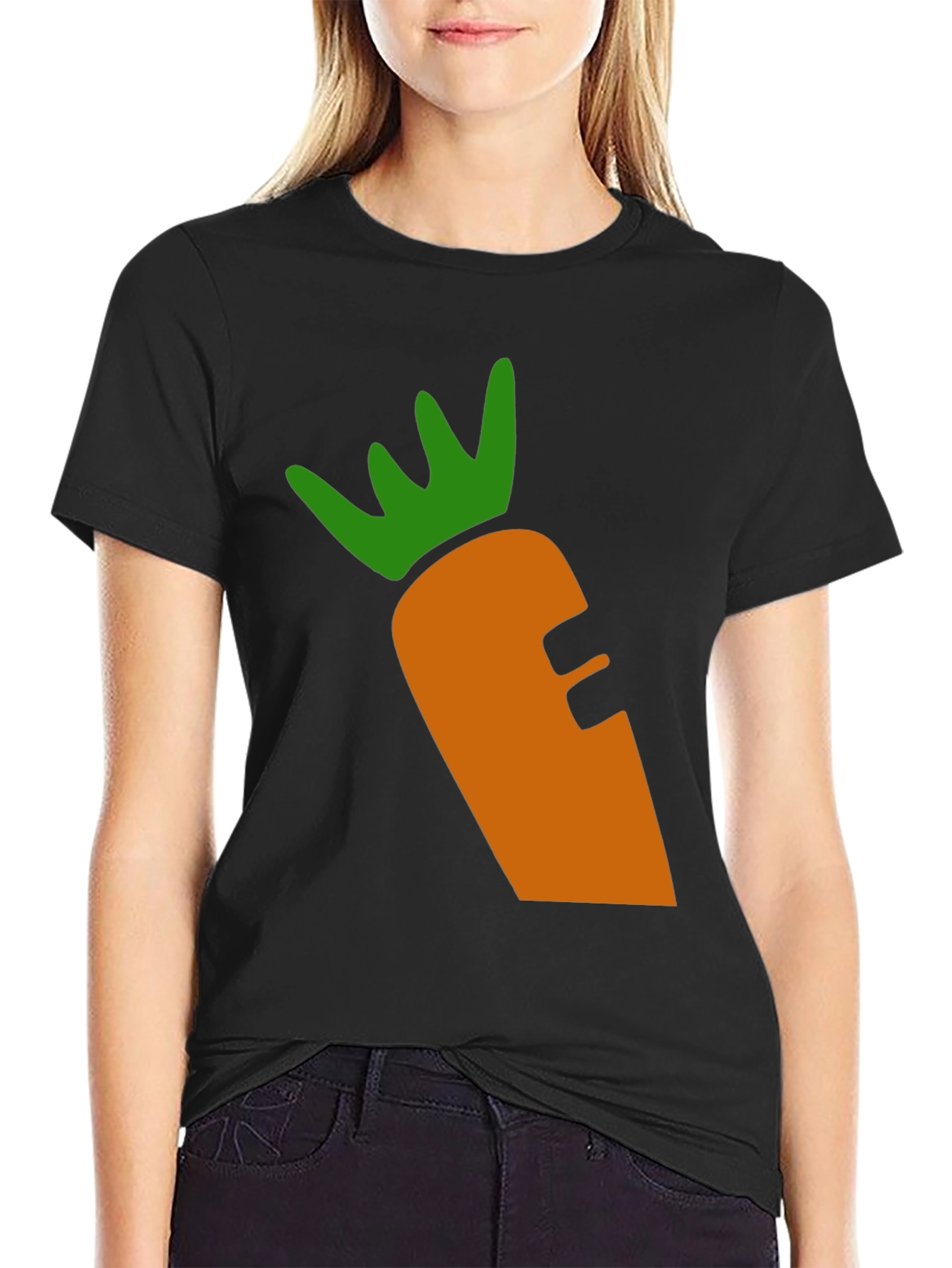 Black Carrot Graphic Tee - Black Cotton Blend view 2