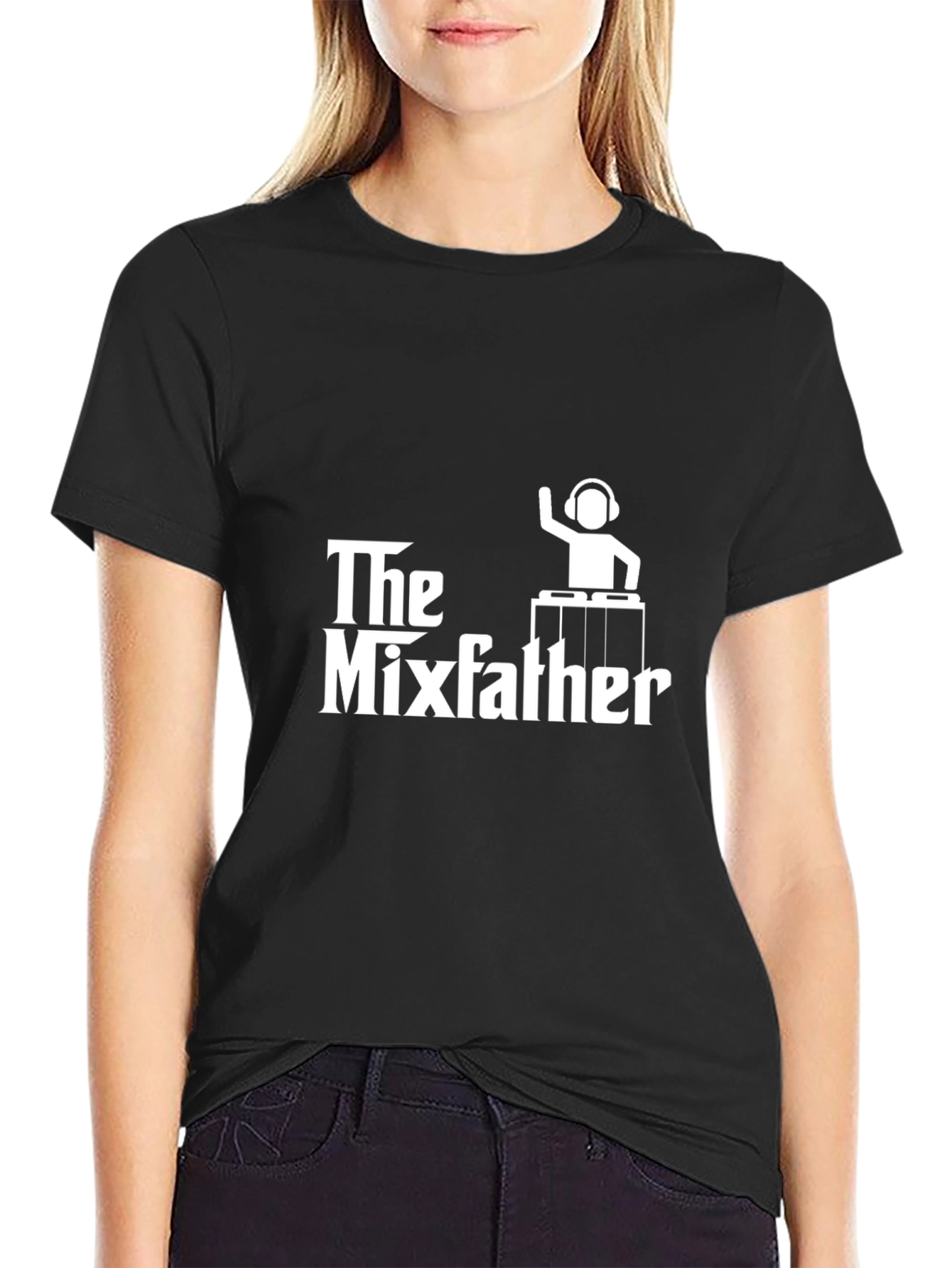 Black The Mixfather T-Shirt - DJ Gift view 2